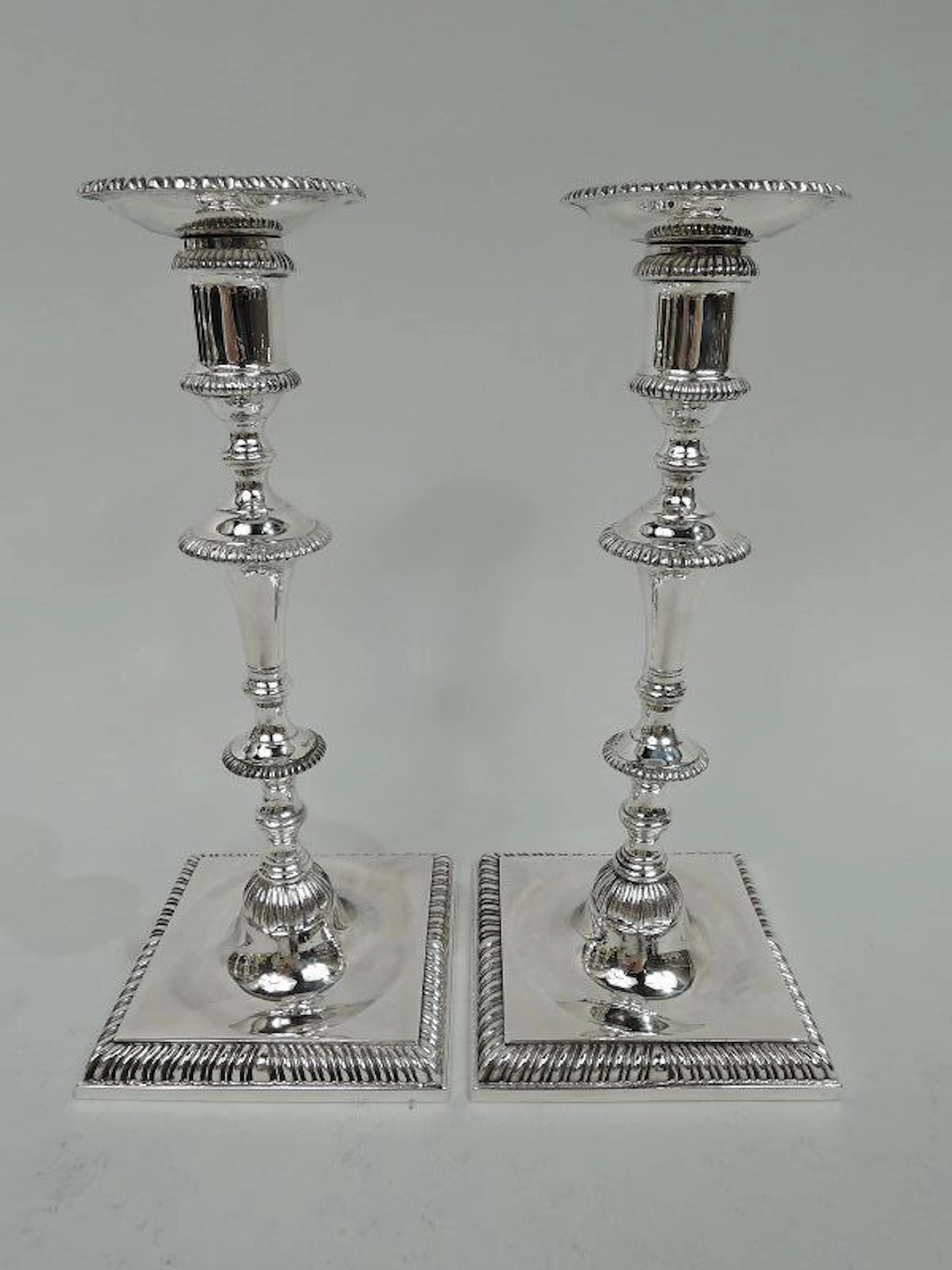Traditional Georgian-Style Sterling Silver Candlesticks