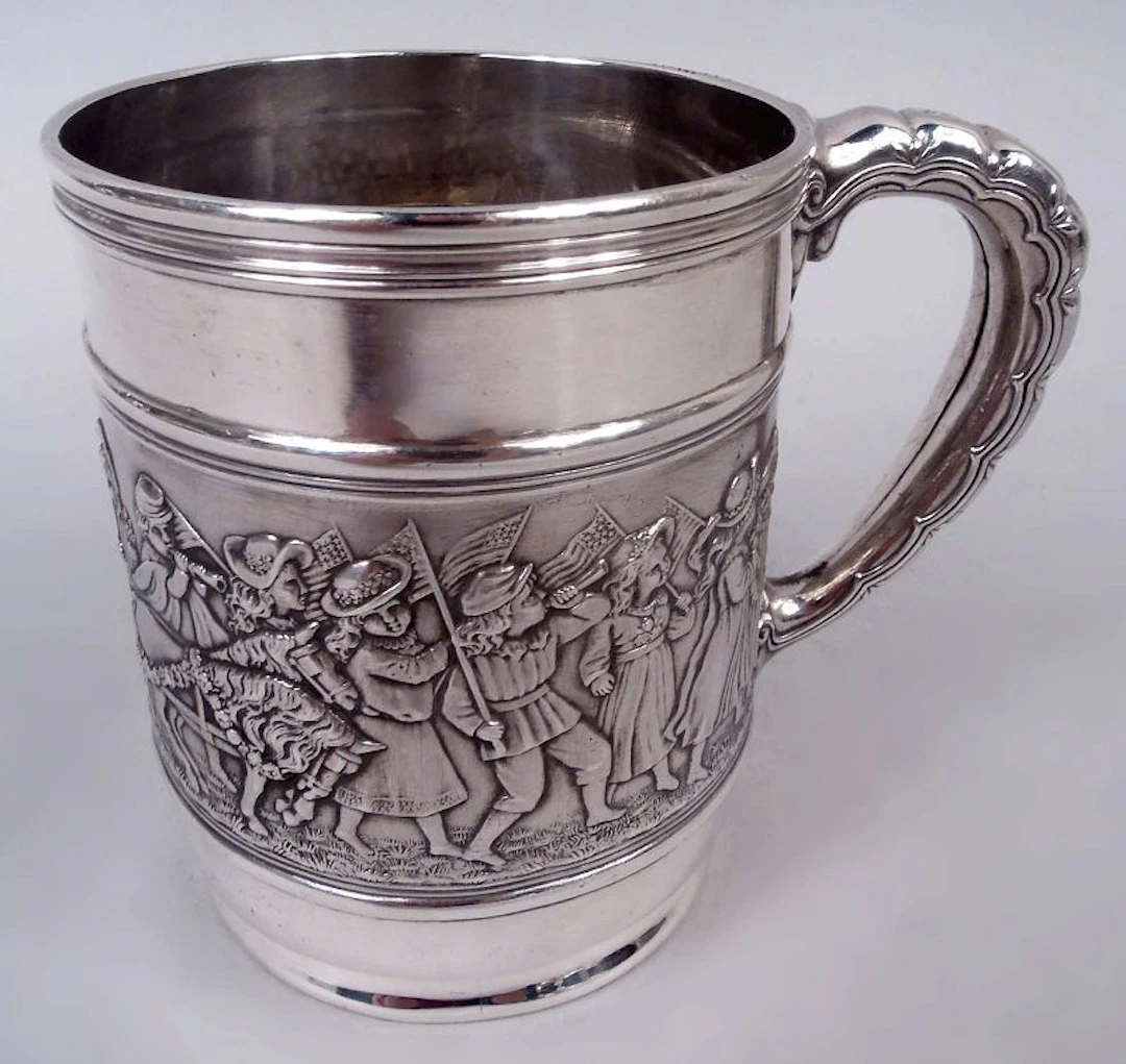 Antique Tiffany Victorian Children’s Patriotic Parade Baby Cup