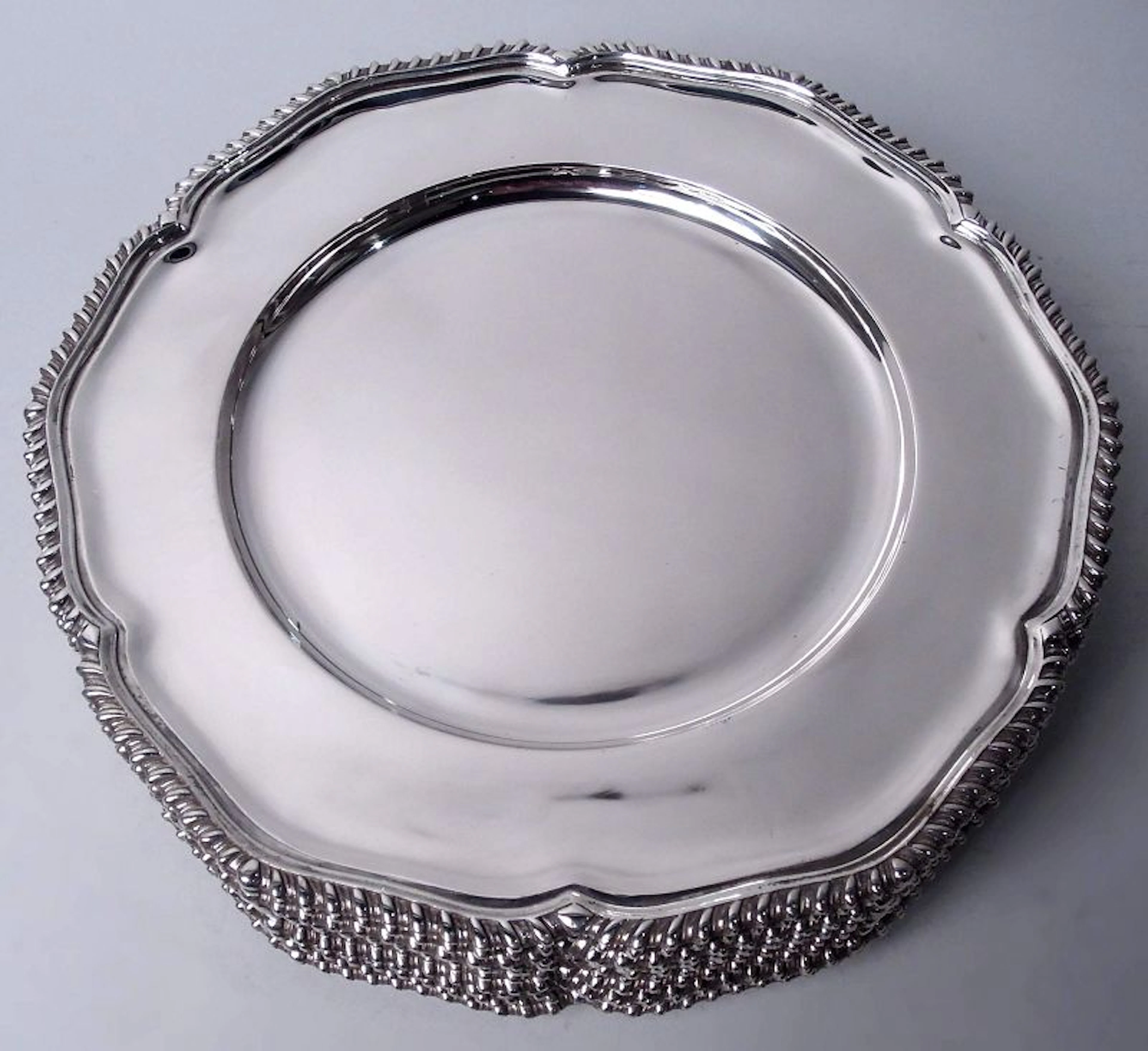 Set of 12 Traditional Georgian Hand Made Sterling Silver Dinner Plates