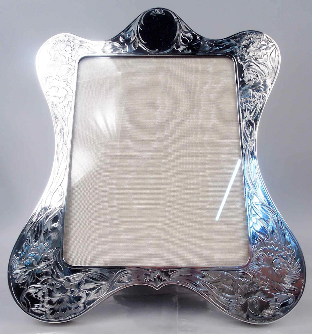 Antique American Art Nouveau Sterling Silver Picture Frame