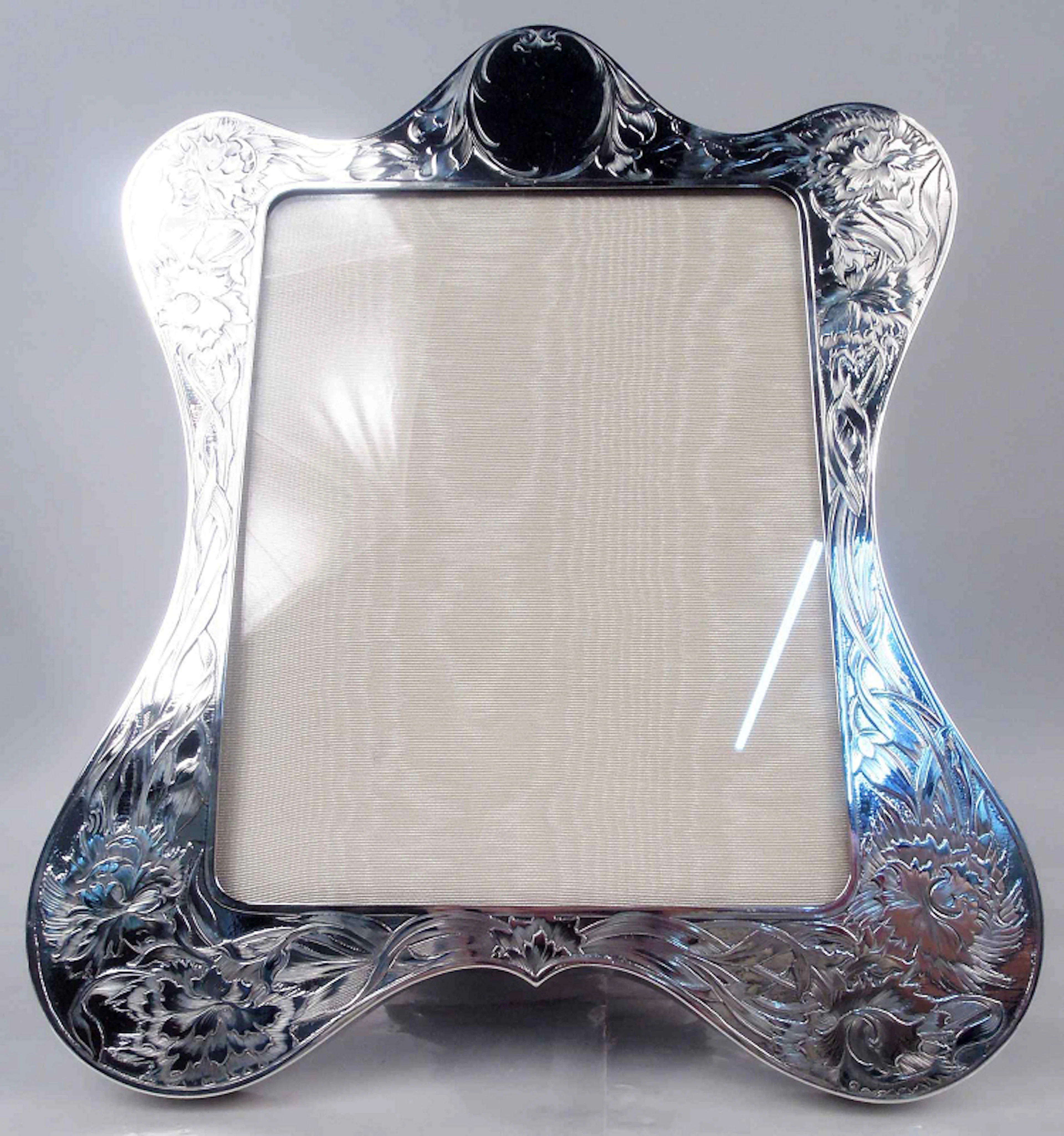 Antique American Art Nouveau Sterling Silver Picture Frame