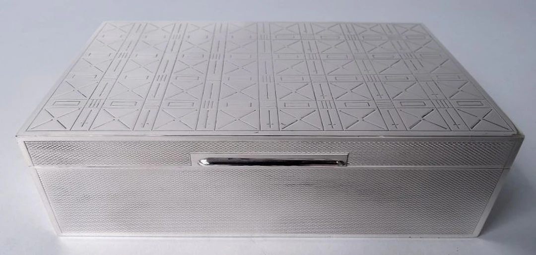 Garrard English Modern Sterling Silver Box 1947