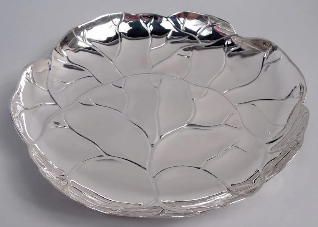 Tiffany Midcentury Modern Sterling Silver Leaf Dish