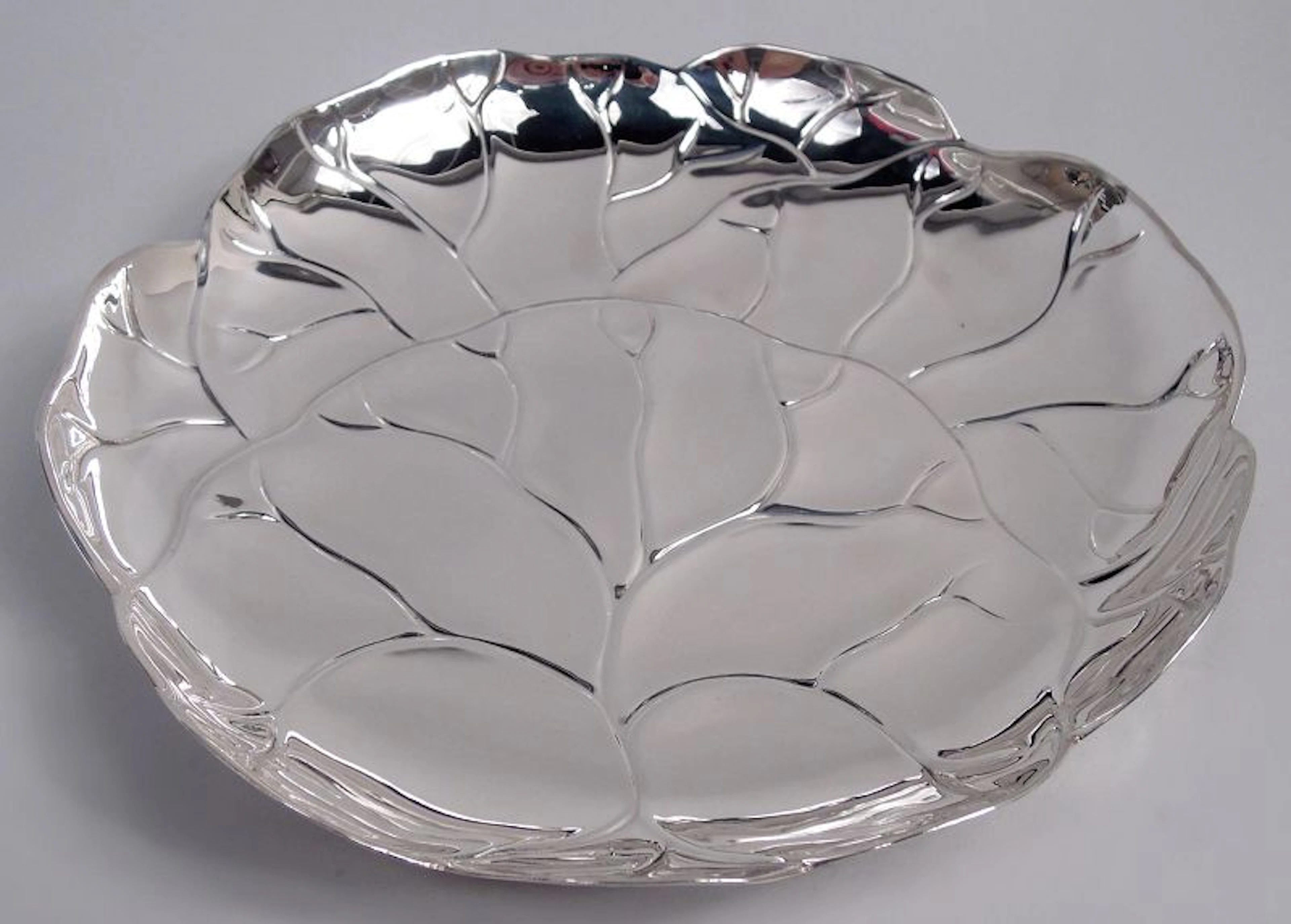 Tiffany Midcentury Modern Sterling Silver Leaf Dish