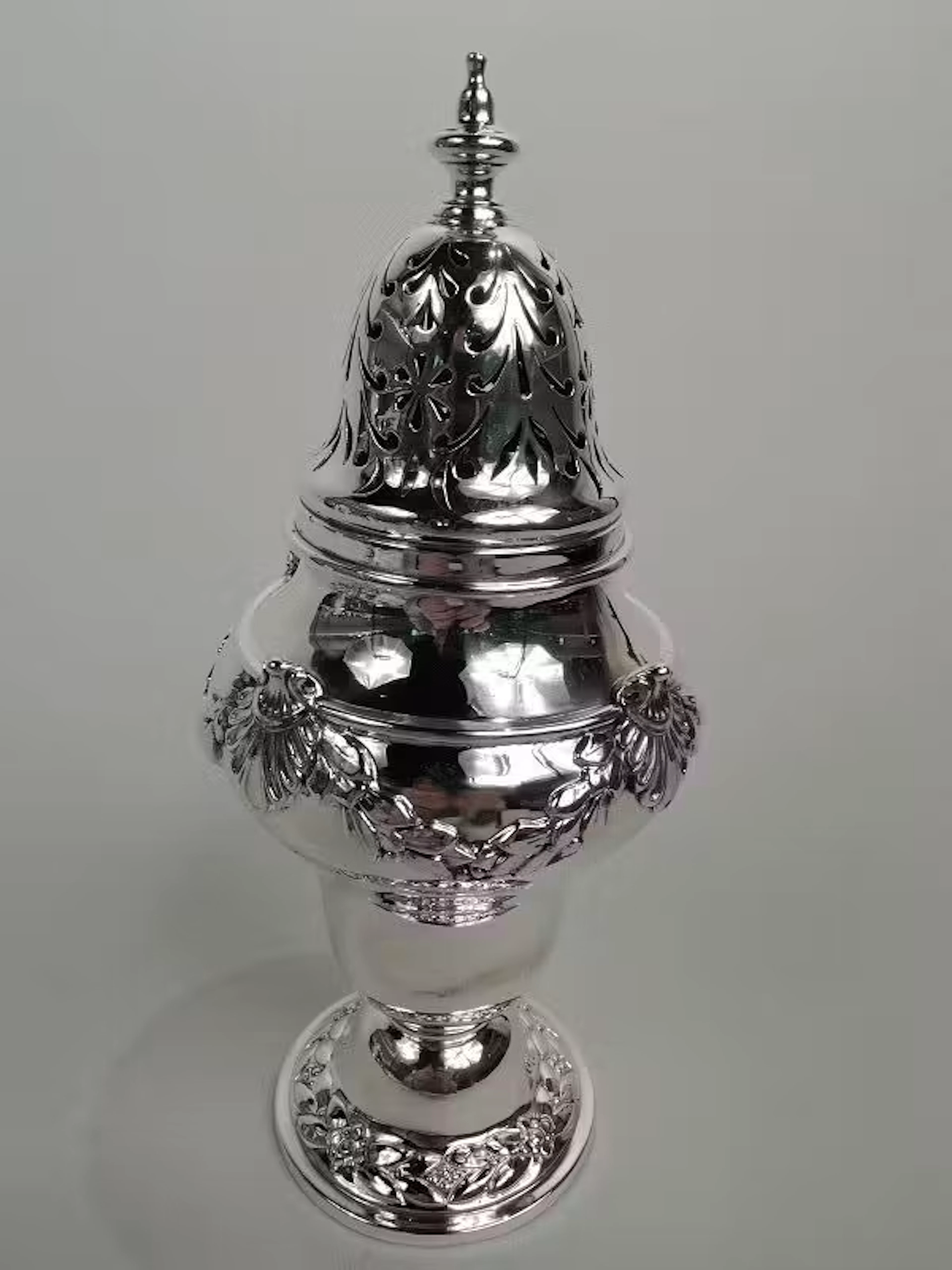 Antique English Edwardian Georgian Sterling Silver Sugar Caster 1911