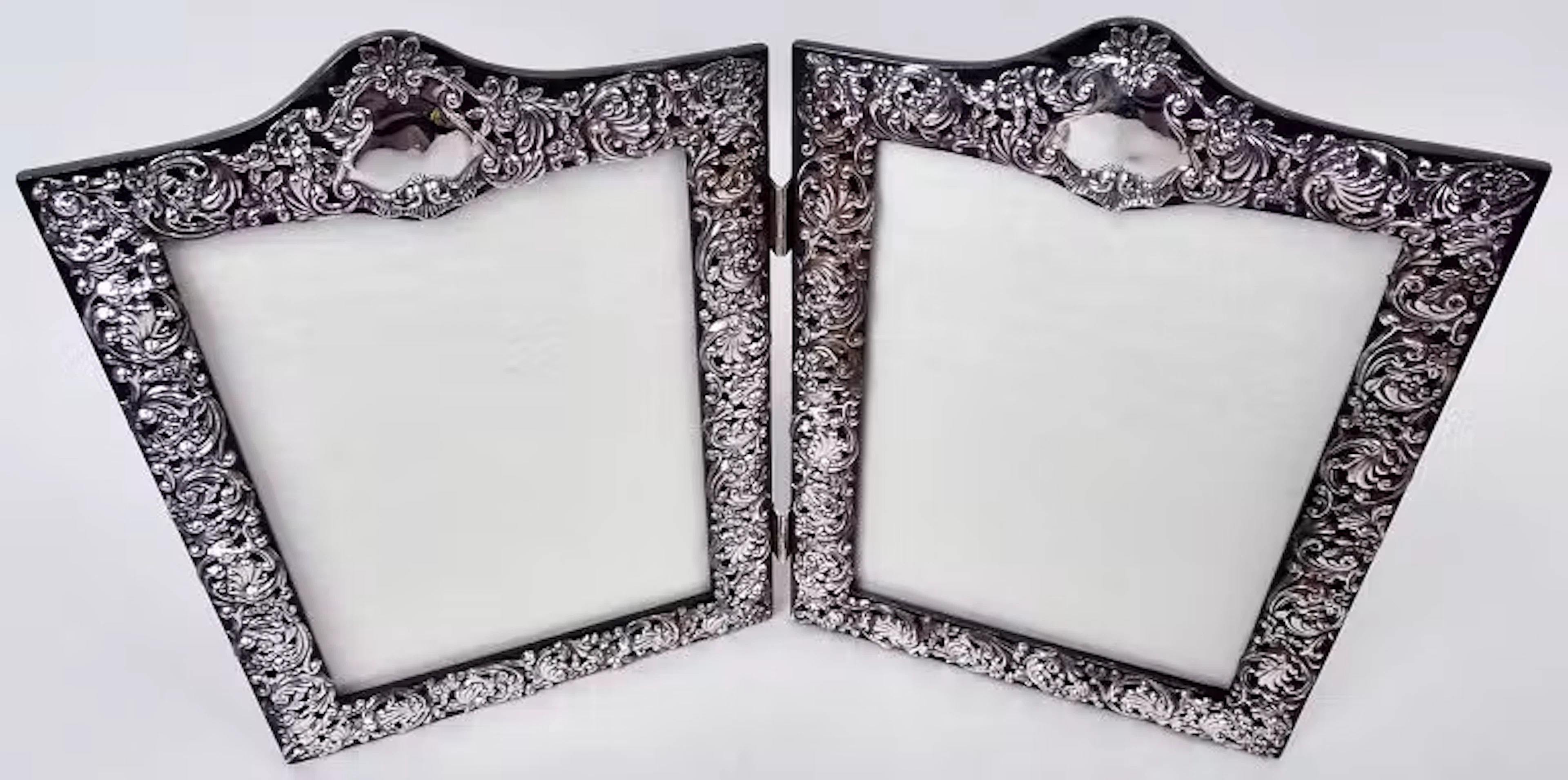 Antique English Victorian Classical Double Diptych Picture Frame