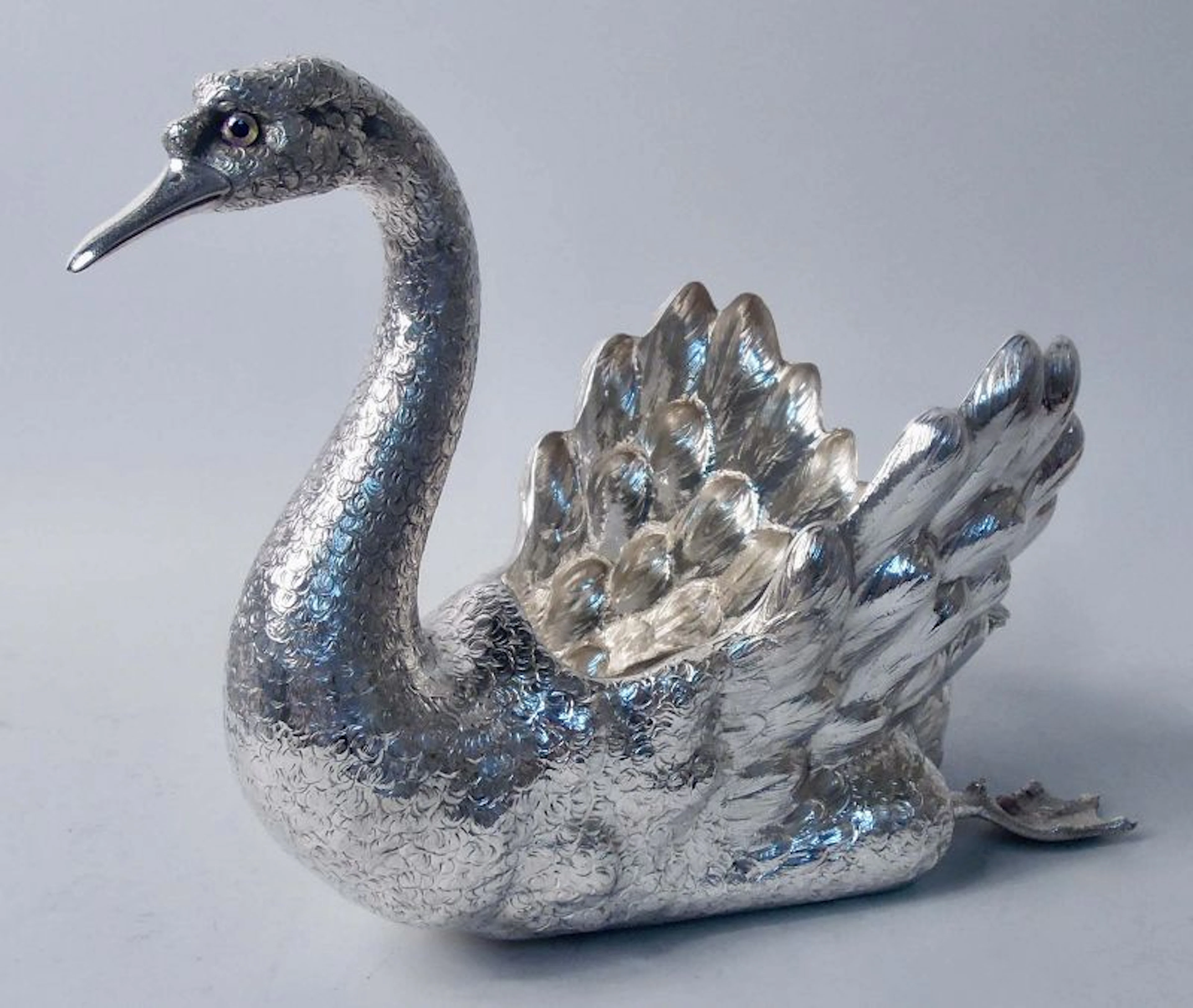 Mario Buccellati Sterling Silver Centerpiece Swan