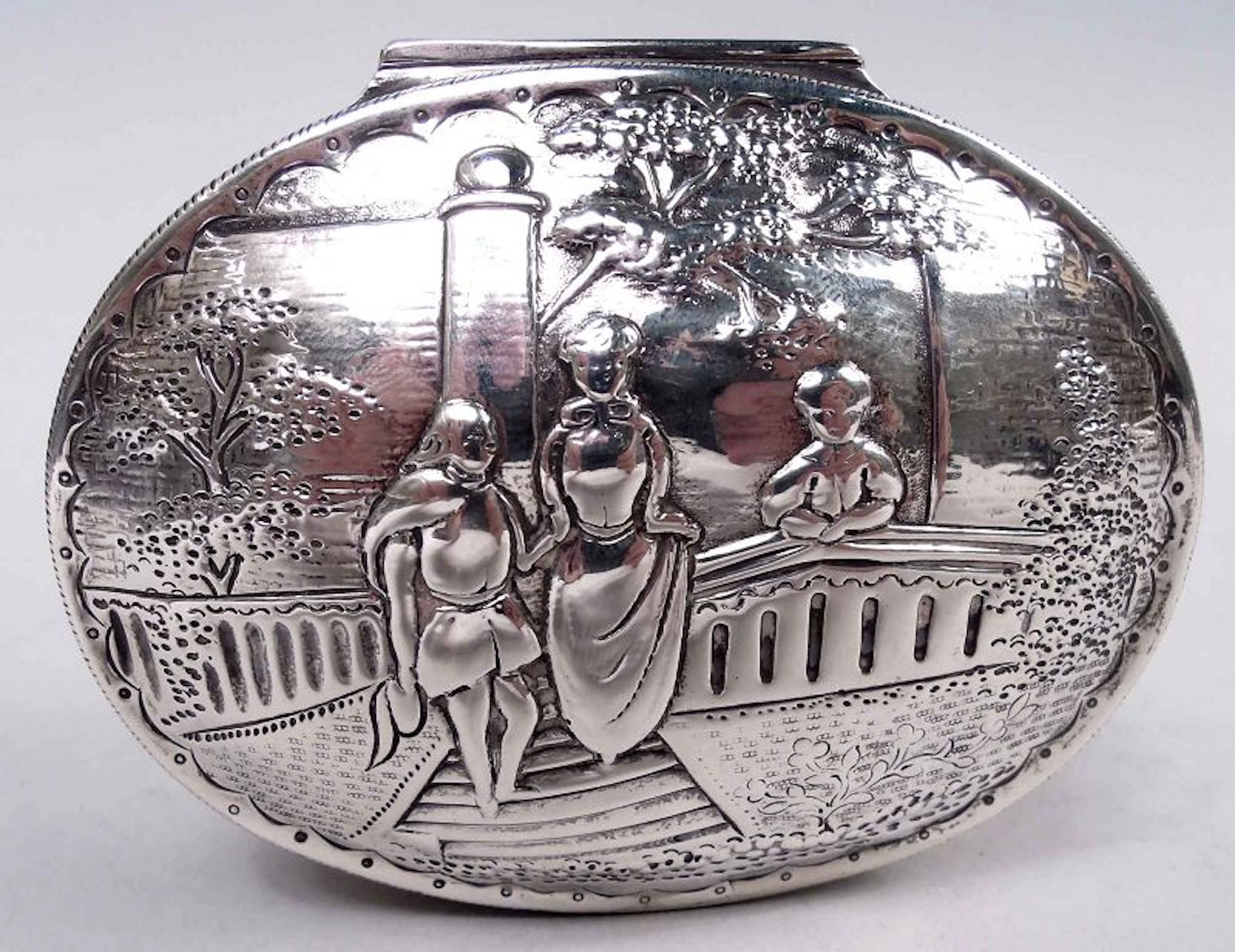 Antique German Neoclassical Silver Trinket Box