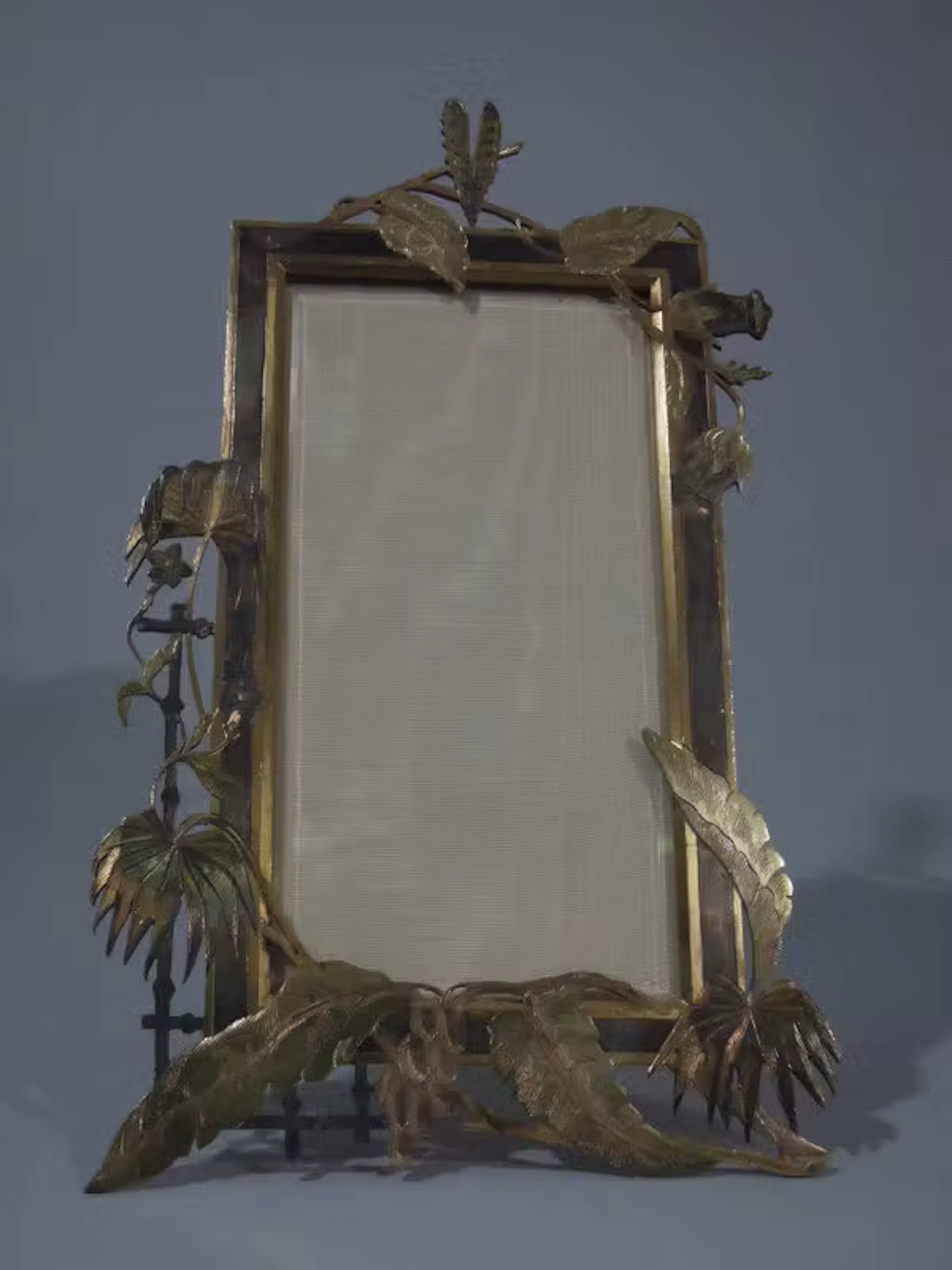 Unusual Bronze Frame with Exotic Fronds C 1910