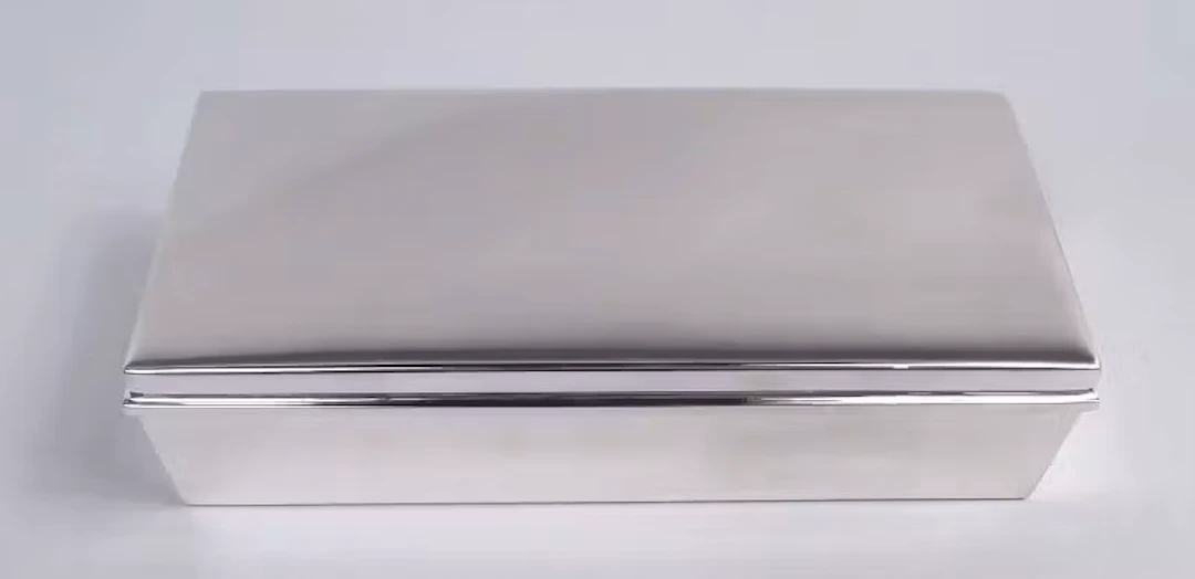 Tiffany Stylish Midcentury Modern Sterling Silver Desk Box