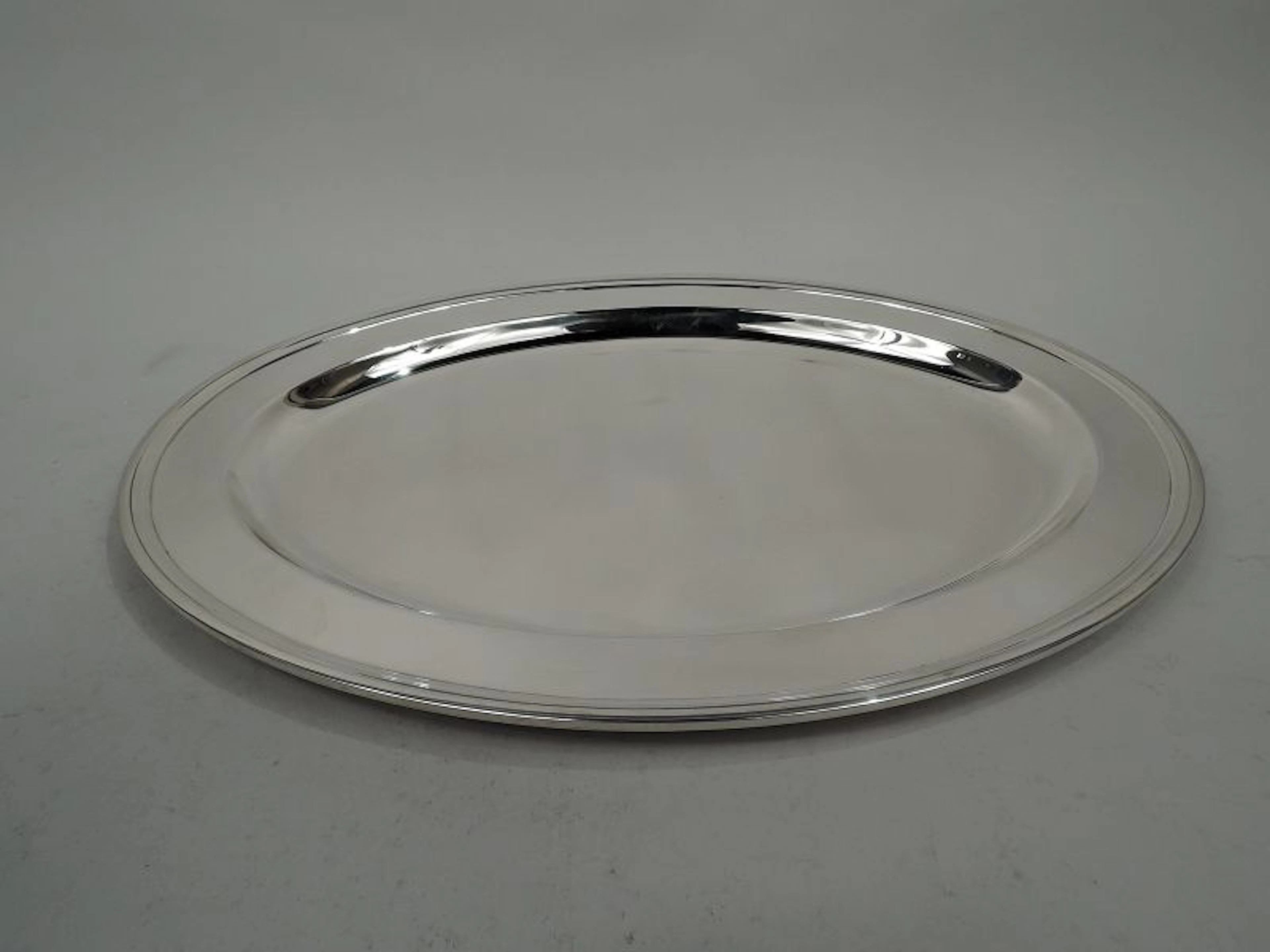 Tiffany American Large and Modern Sterling Silver Oval Serving Tray