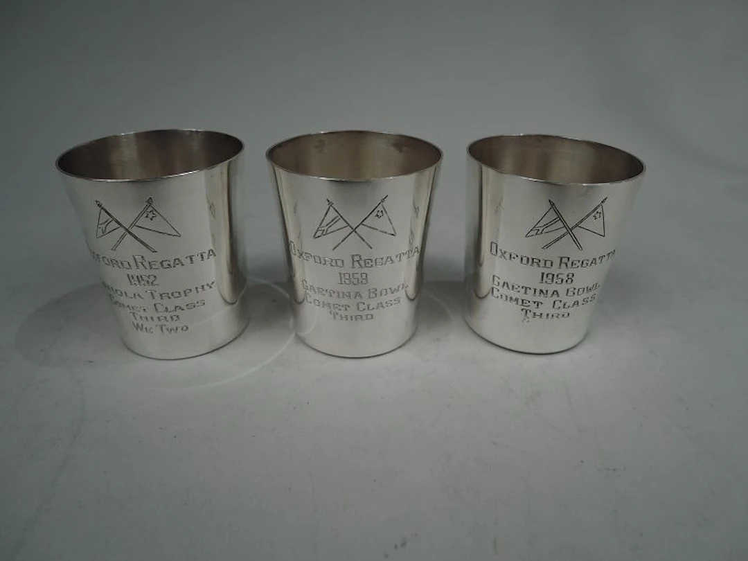 Set of 3 Maryland Midcentury Yacht Club Shot Glasses