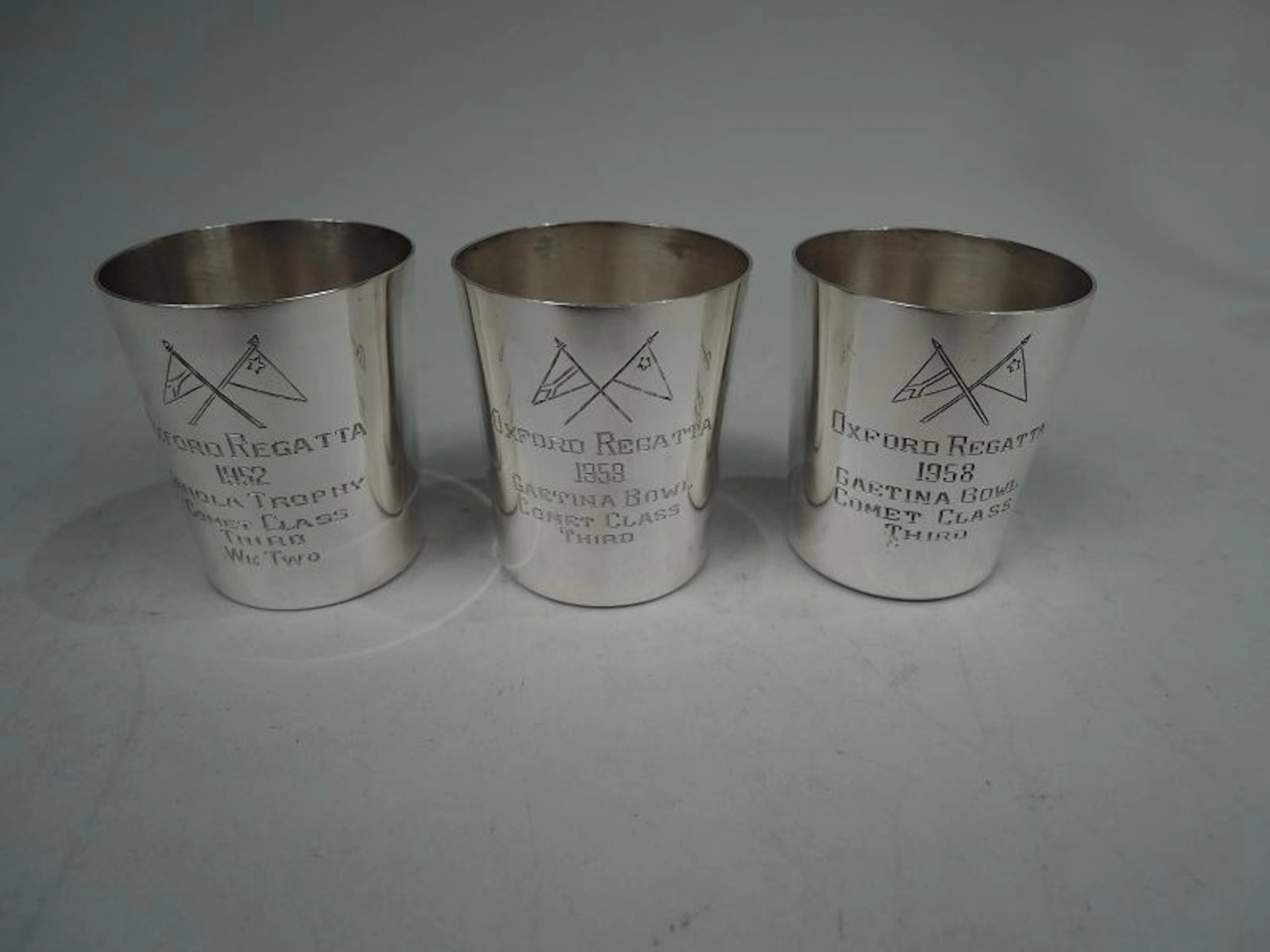 Set of 3 Maryland Midcentury Yacht Club Shot Glasses