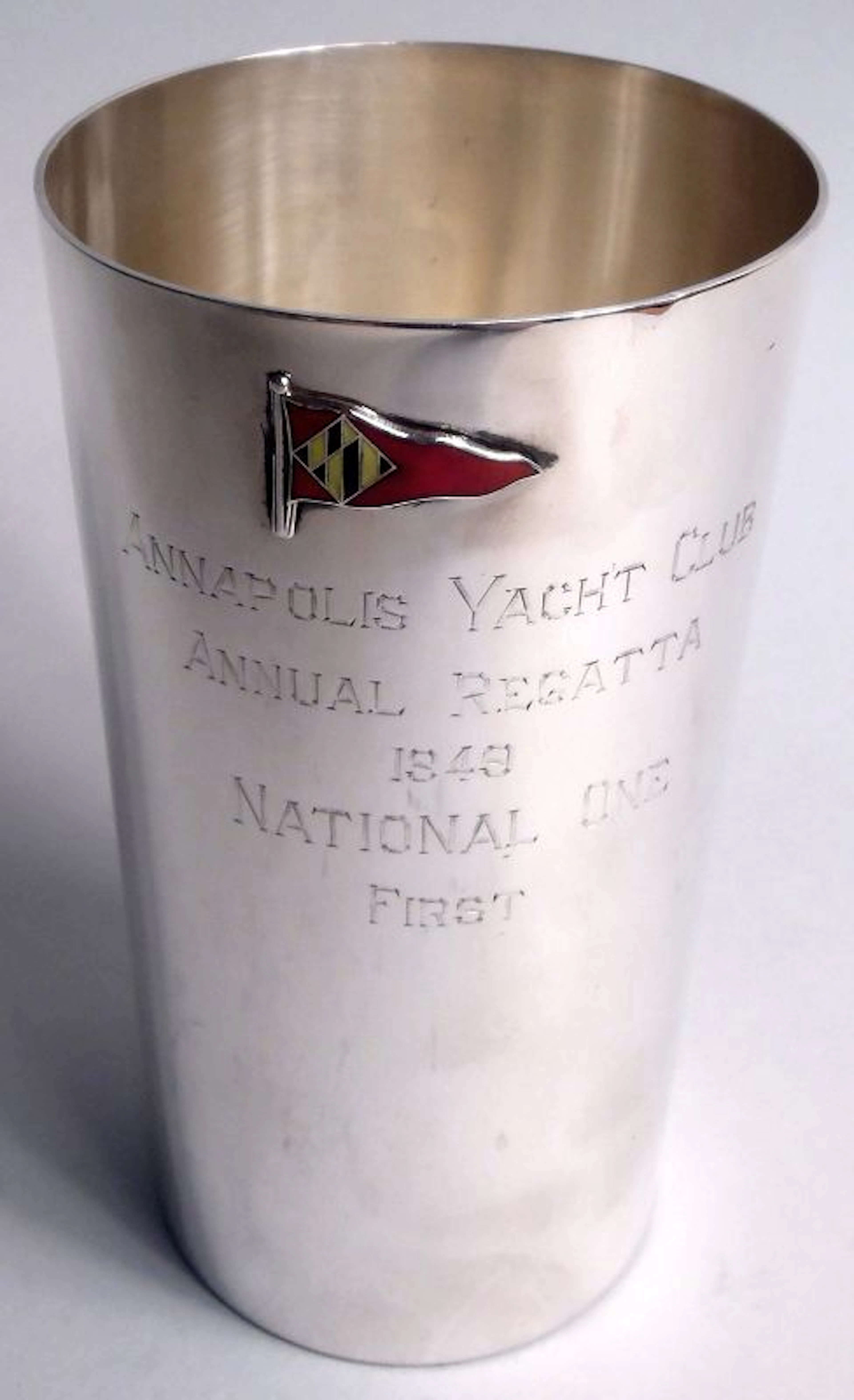 Annapolis Yacht Club 1948 American Highball Trophy with Enamel Burgee