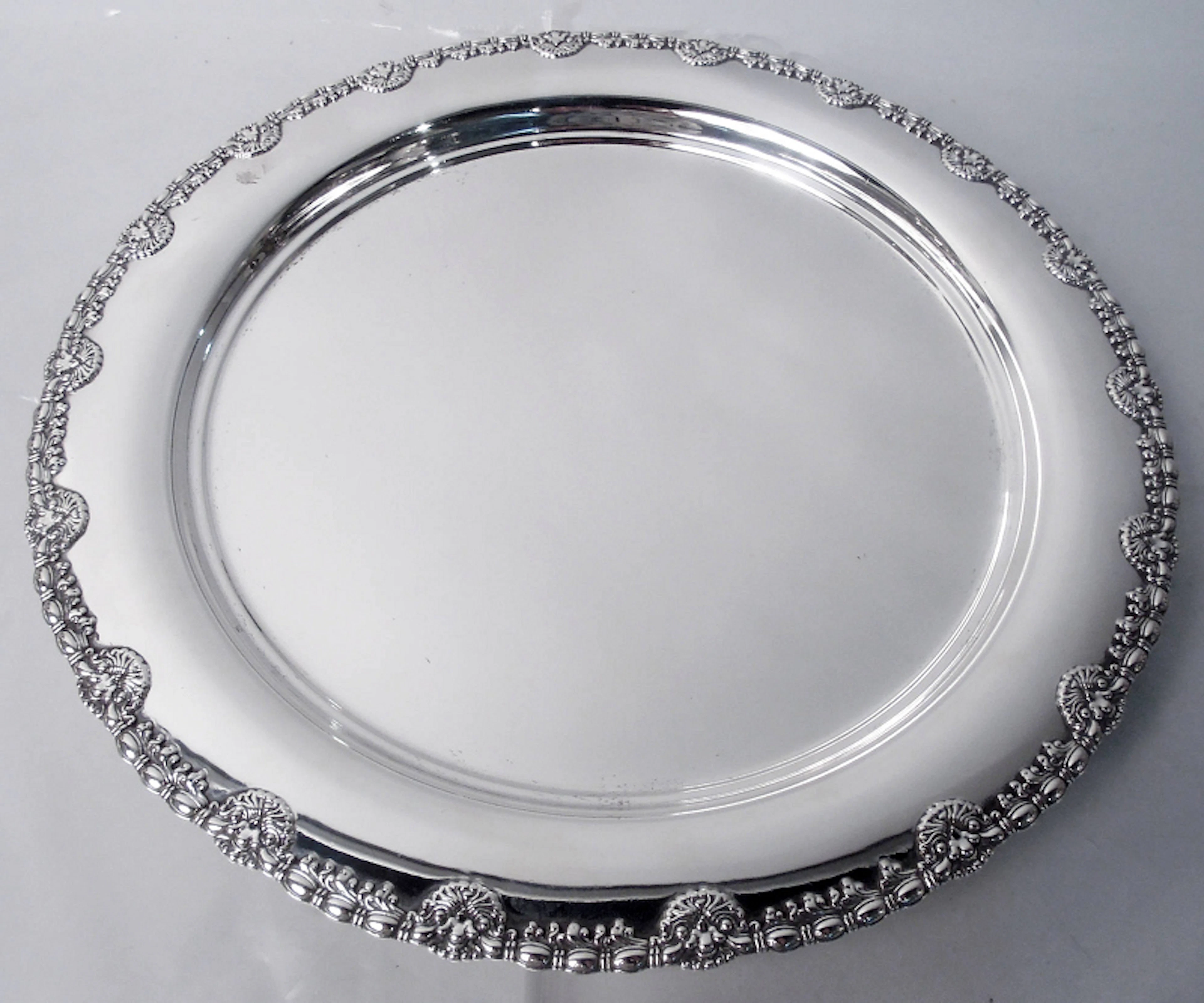 Antique Tiffany Sterling Silver Salver in English King Pattern