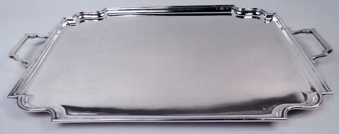 Antique English Art Deco Sterling Silver Tea Tray 1932