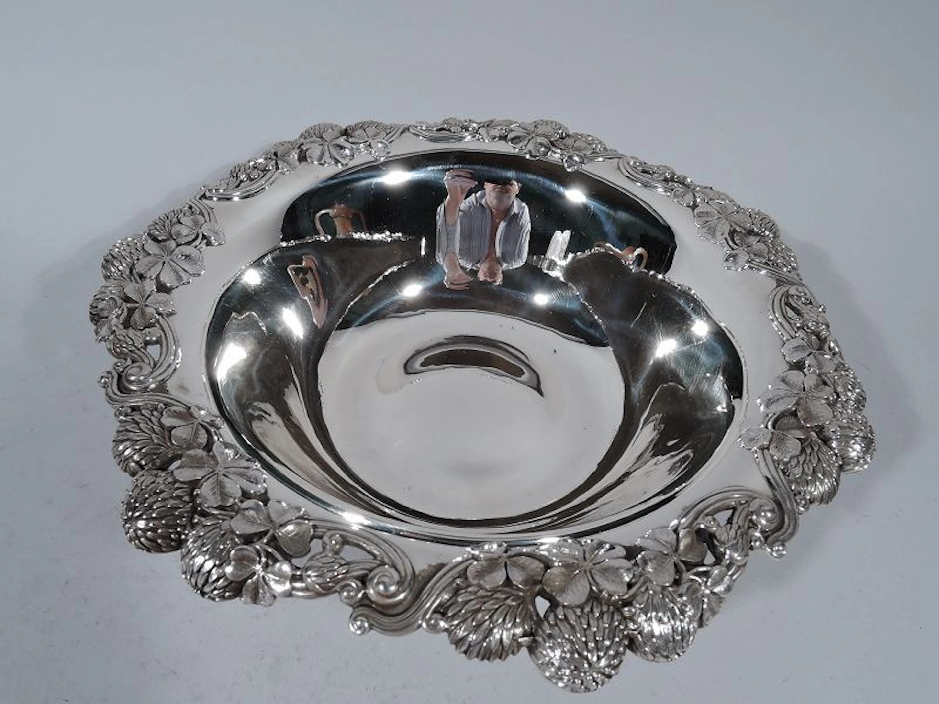 Tiffany Sterling Silver Bowl in Classic Clover Pattern C 1898