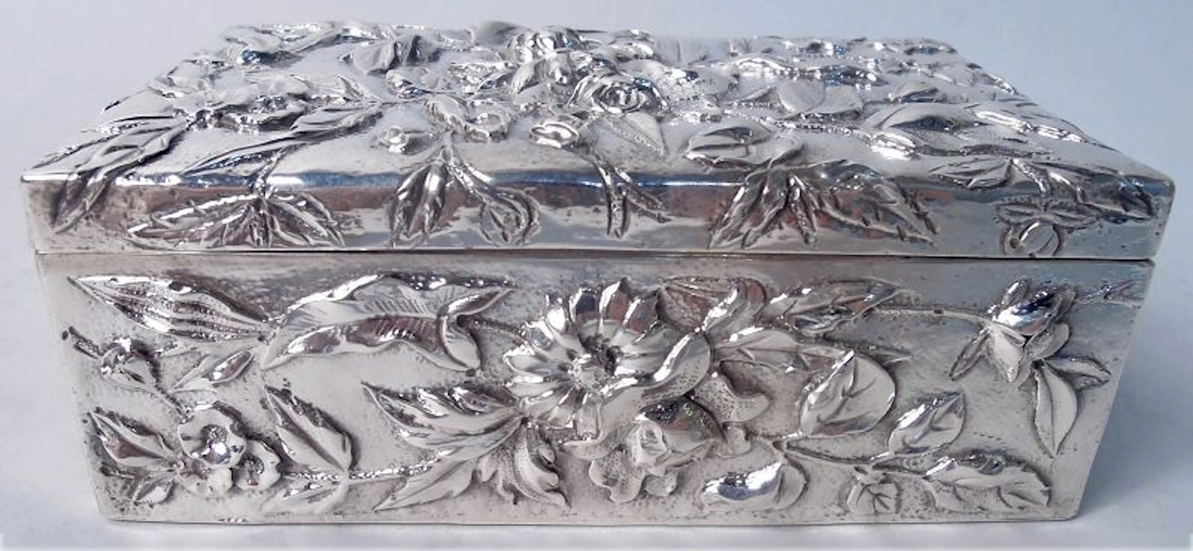 Pretty Antique Kirk Baltimore Repousse Sterling Silver Box