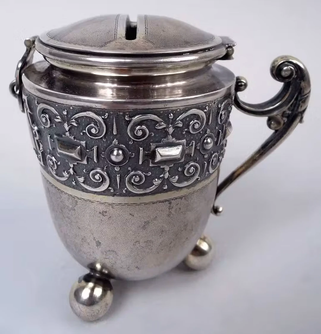 Antique Judaica—German Classical Silver Tzedakah Poor Box