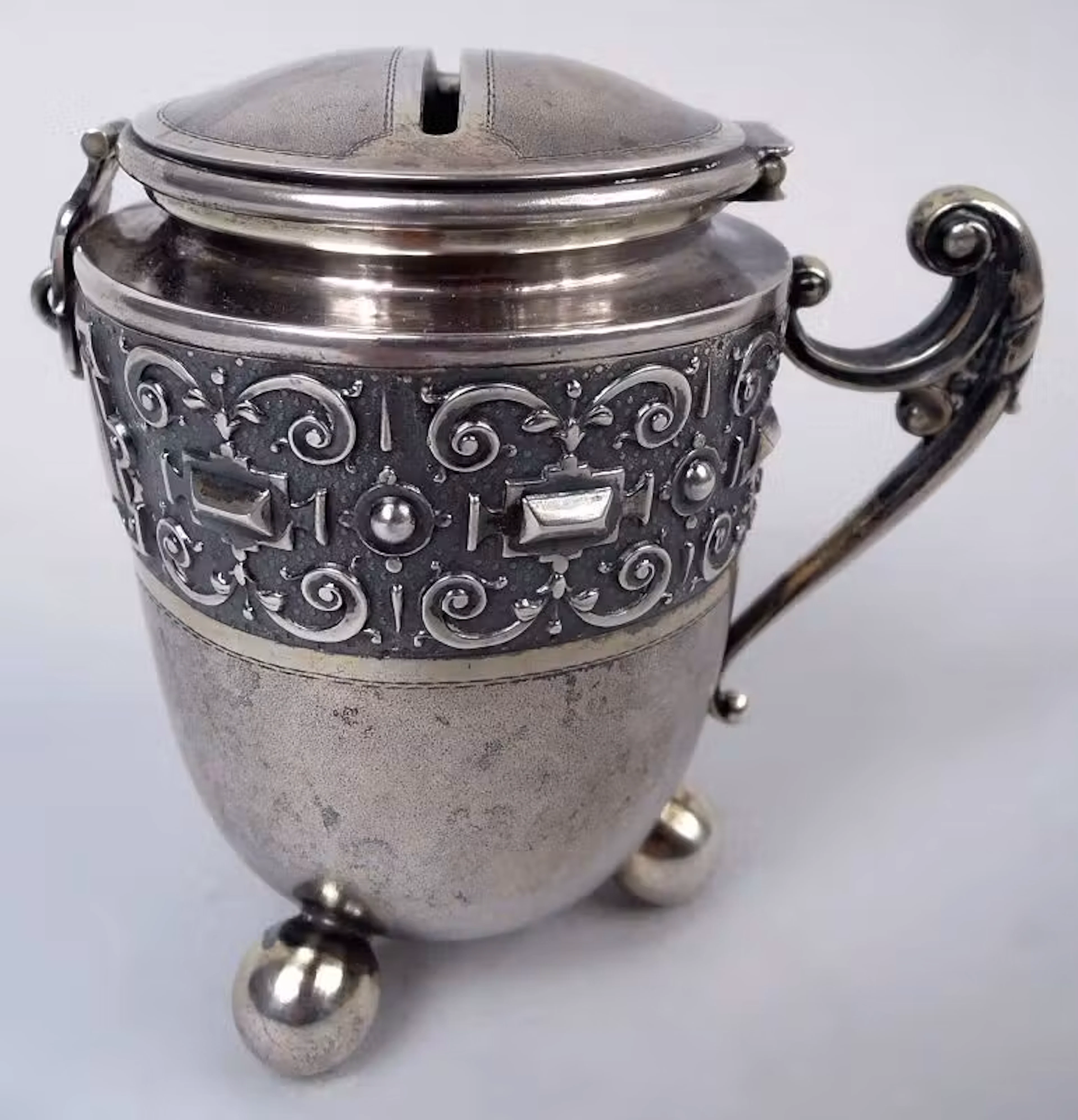 Antique Judaica—German Classical Silver Tzedakah Poor Box