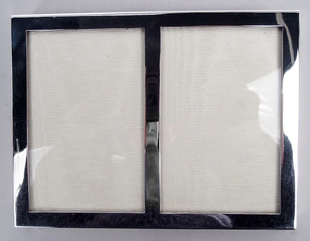 Cartier Midcentury Modern Sterling Silver Double Picture Frame