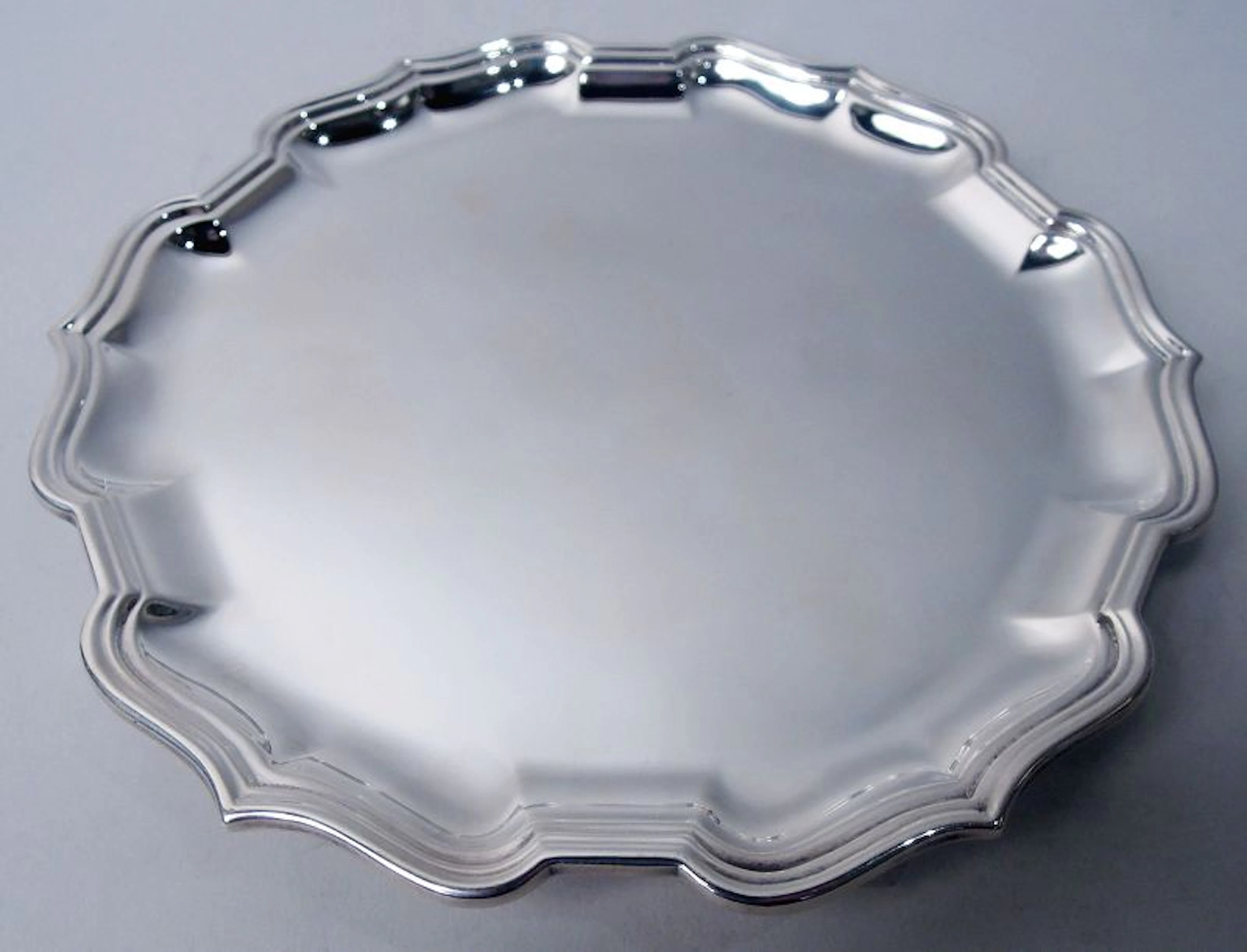 Traditional English Georgian Sterling Silver Salver Tray 1996