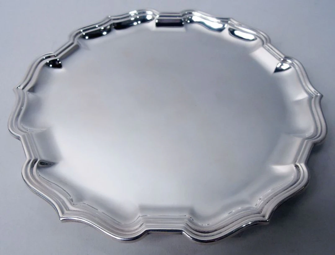 Traditional English Georgian Sterling Silver Salver Tray 1996