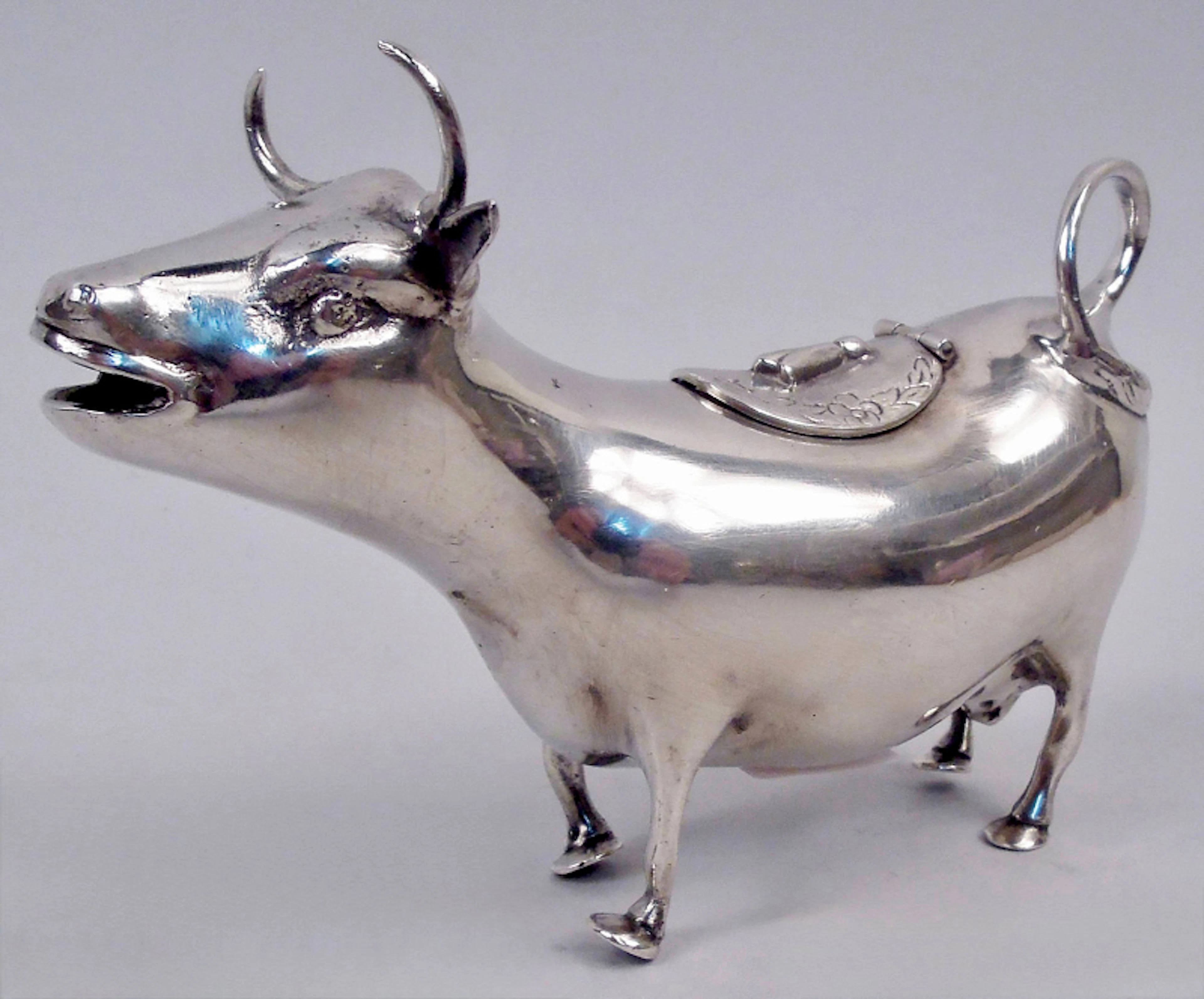 Antique American Sterling Silver Cow Creamer