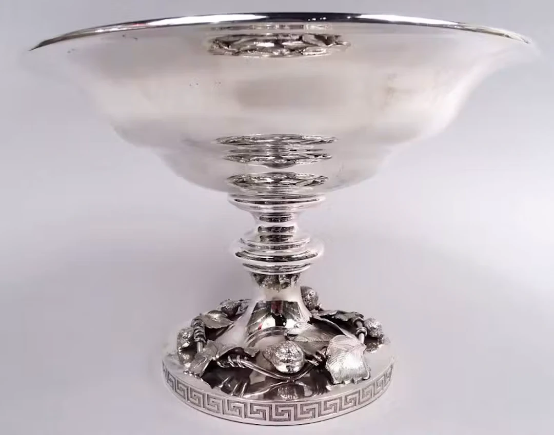 Early Tiffany New York Classical Sterling Silver Strawberry Compote
