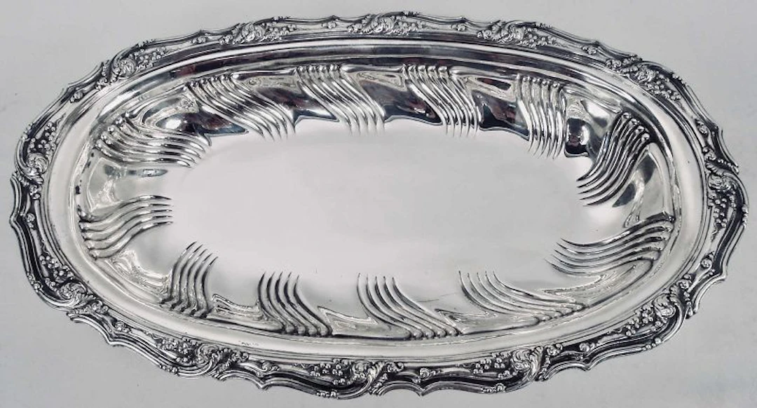 Antique Tiffany Victorian Classical Sterling Silver Bread Tray