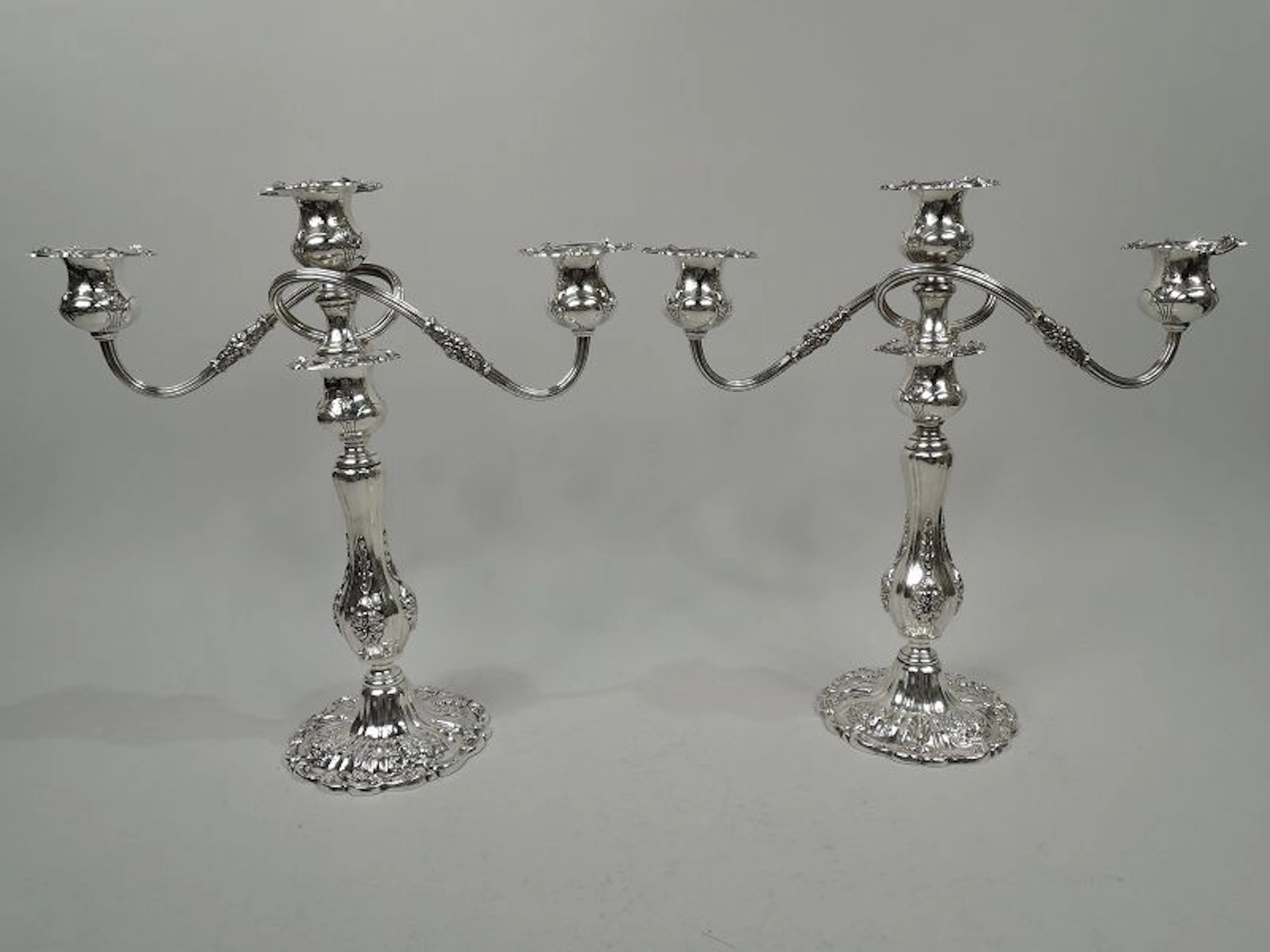 Pair of Reed & Barton Francis I Sterling Silver 3-Light Candelabra