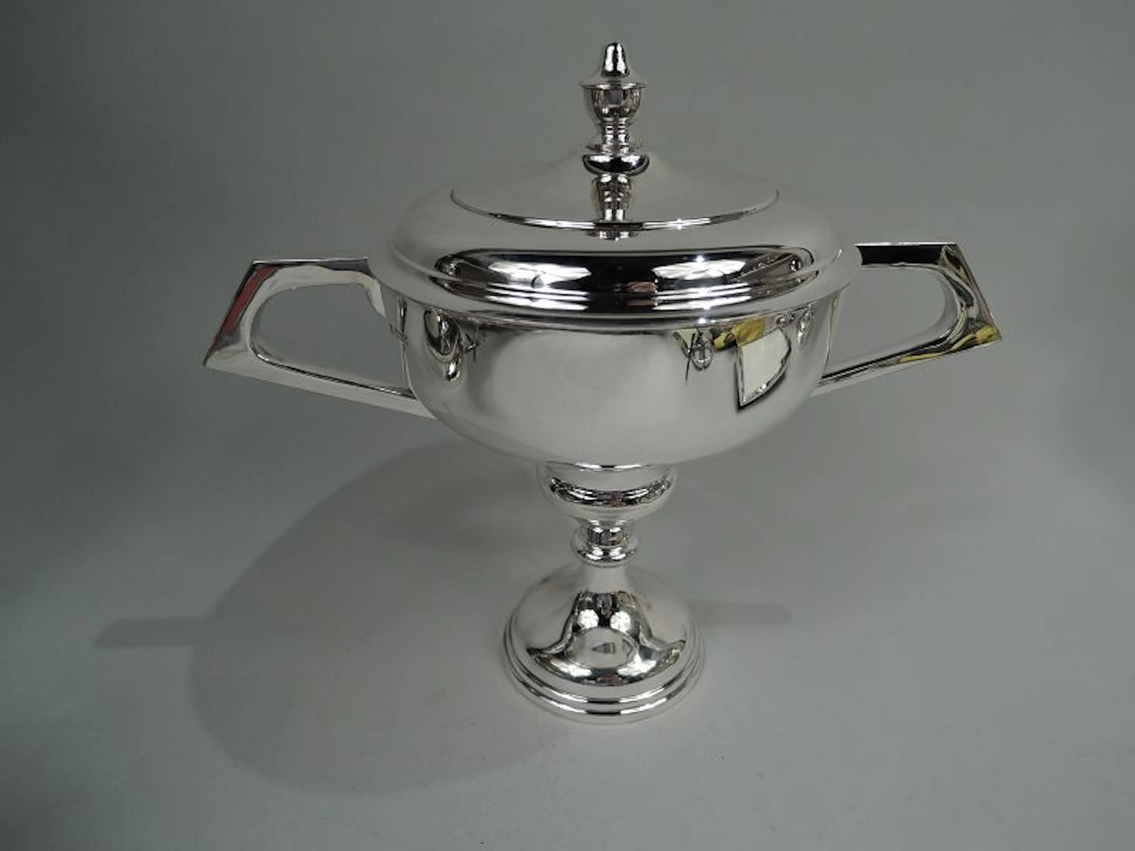 English Modern Classical Sterling Silver Covered Trophy Cup 1963