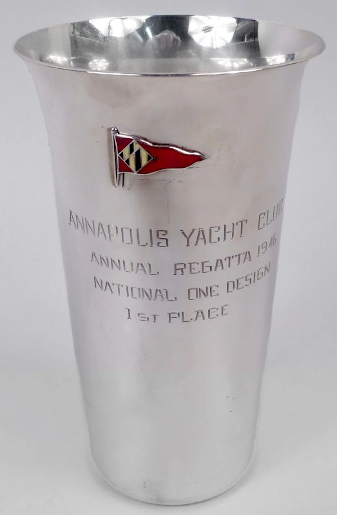 Annapolis Yacht Club 1946 American Highball Trophy with Enamel Burgee