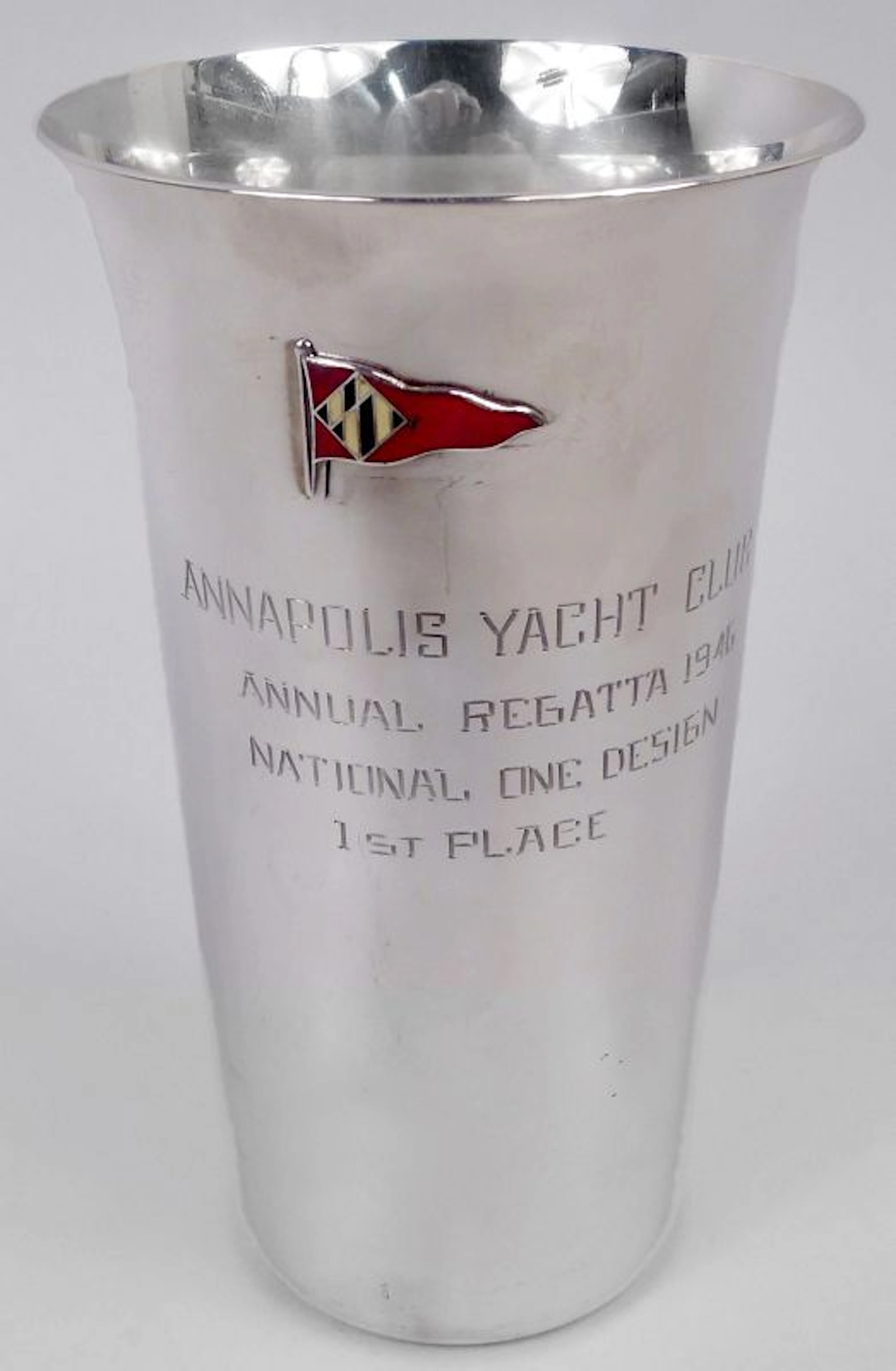 Annapolis Yacht Club 1946 American Highball Trophy with Enamel Burgee