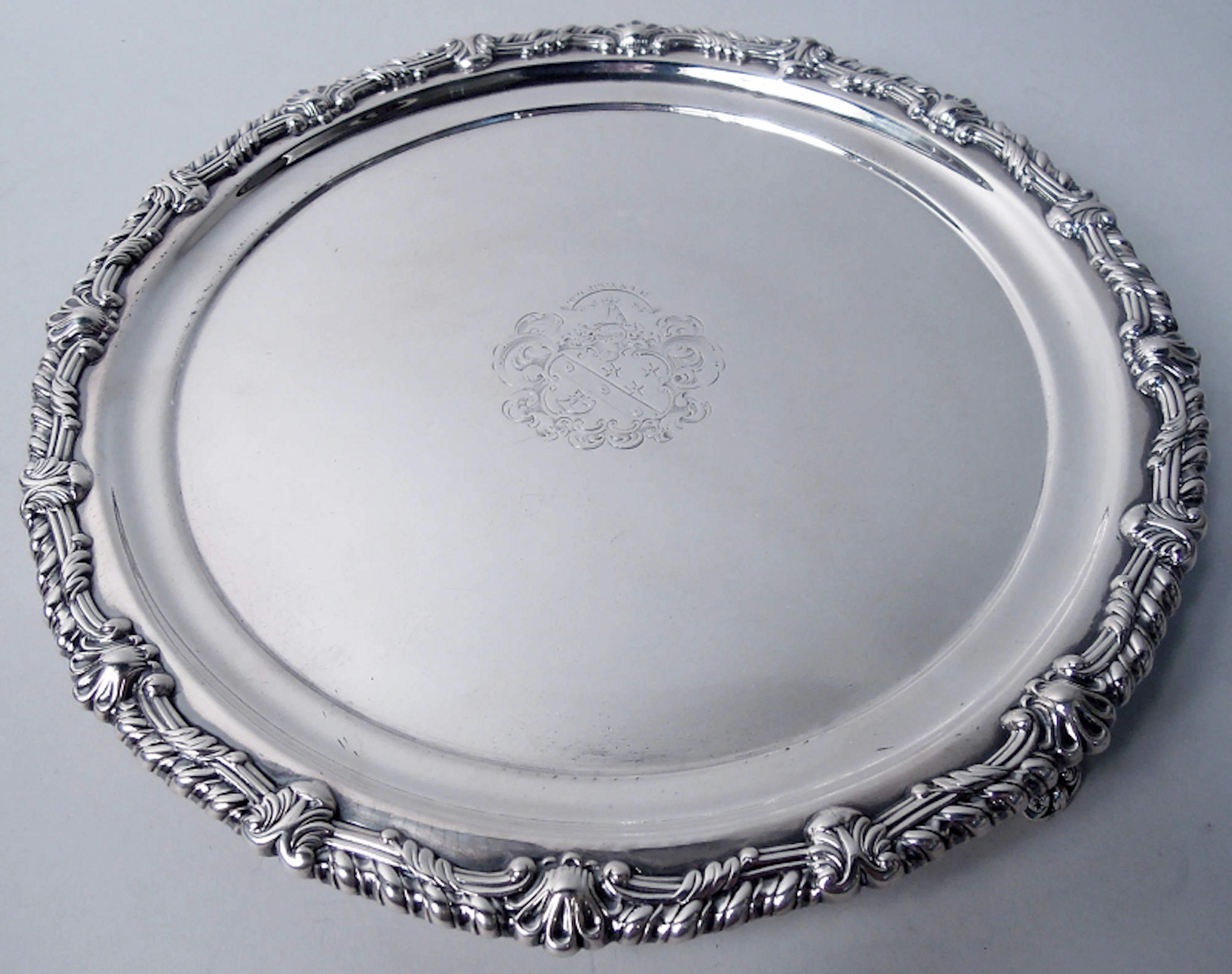 Antique English Georgian Regency 10-Inch Armorial Salver 1814