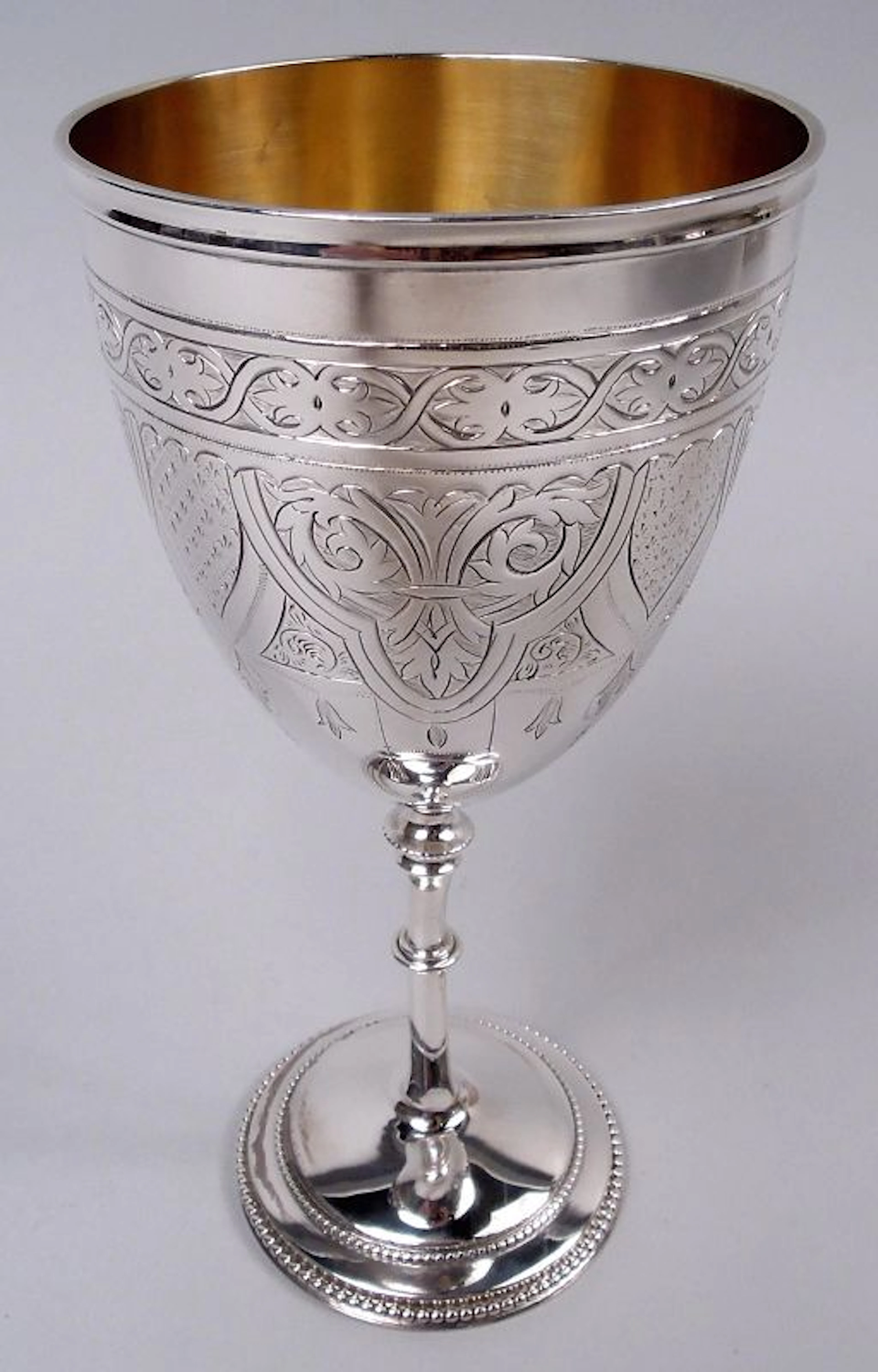 Antique English Victorian Classical Sterling Silver Goblet 1865