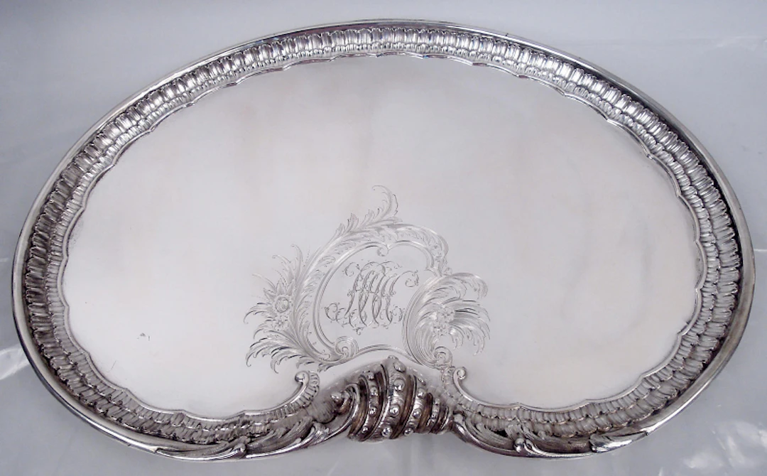 Antique German Belle Epoque Classical Silver Tray