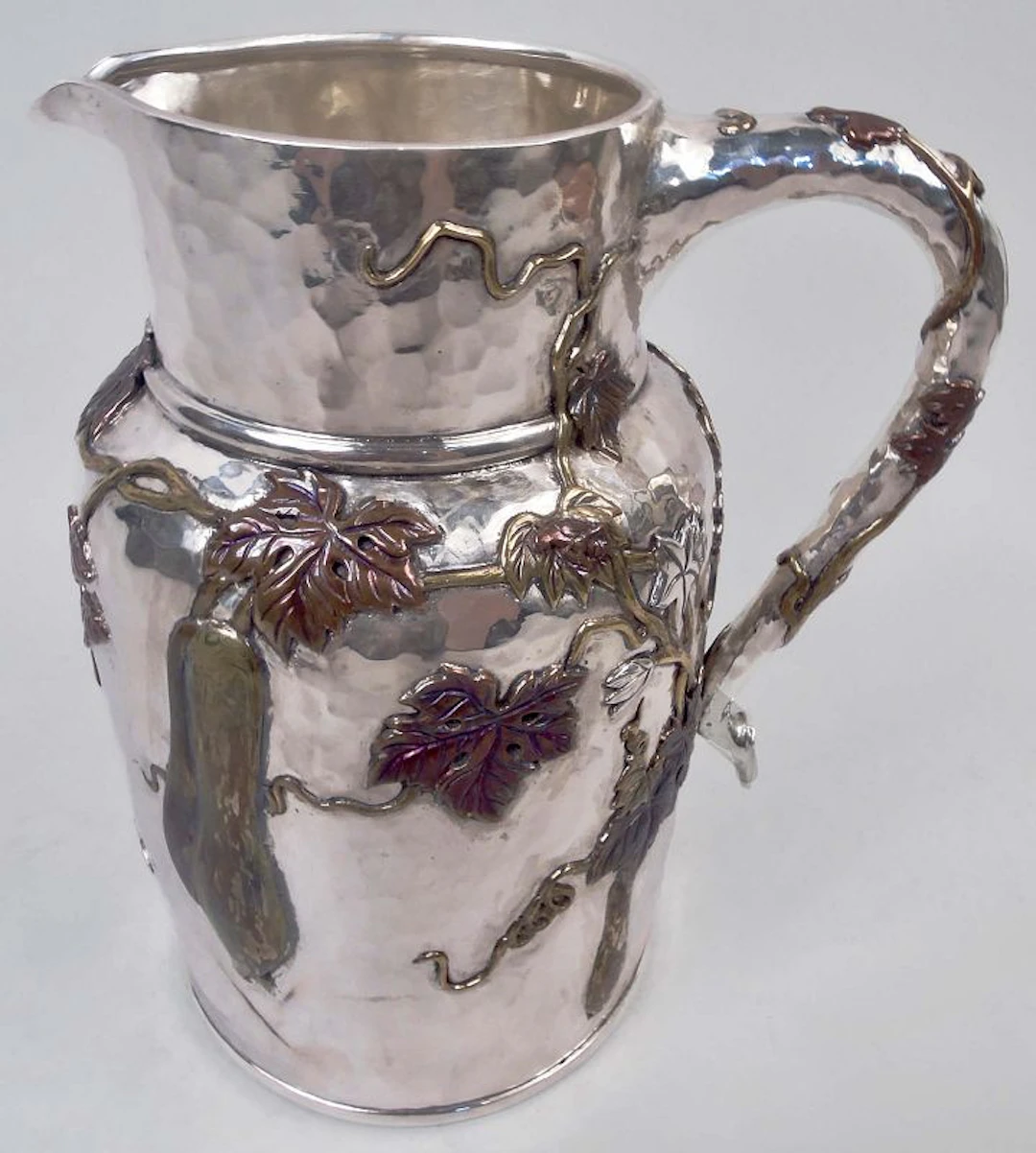 Tiffany Japonesque Mixed Metal & Mokumé Dragonfly Water Pitcher