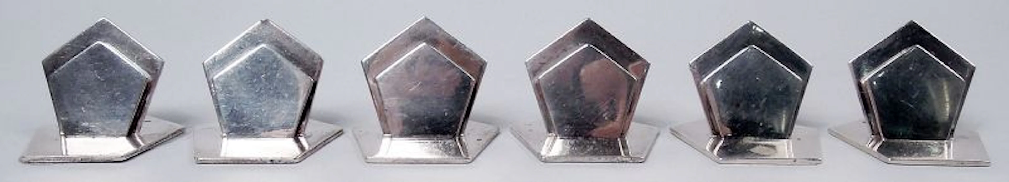 Set of 6 Asprey English Between-the-Wars Art Deco Place Card Holders