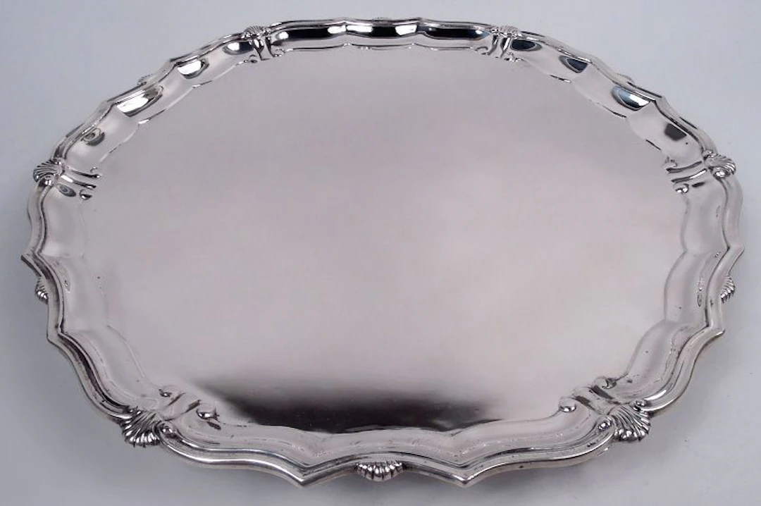 Currier & Roby Traditional Georgian Shell & Scroll Salver Tray