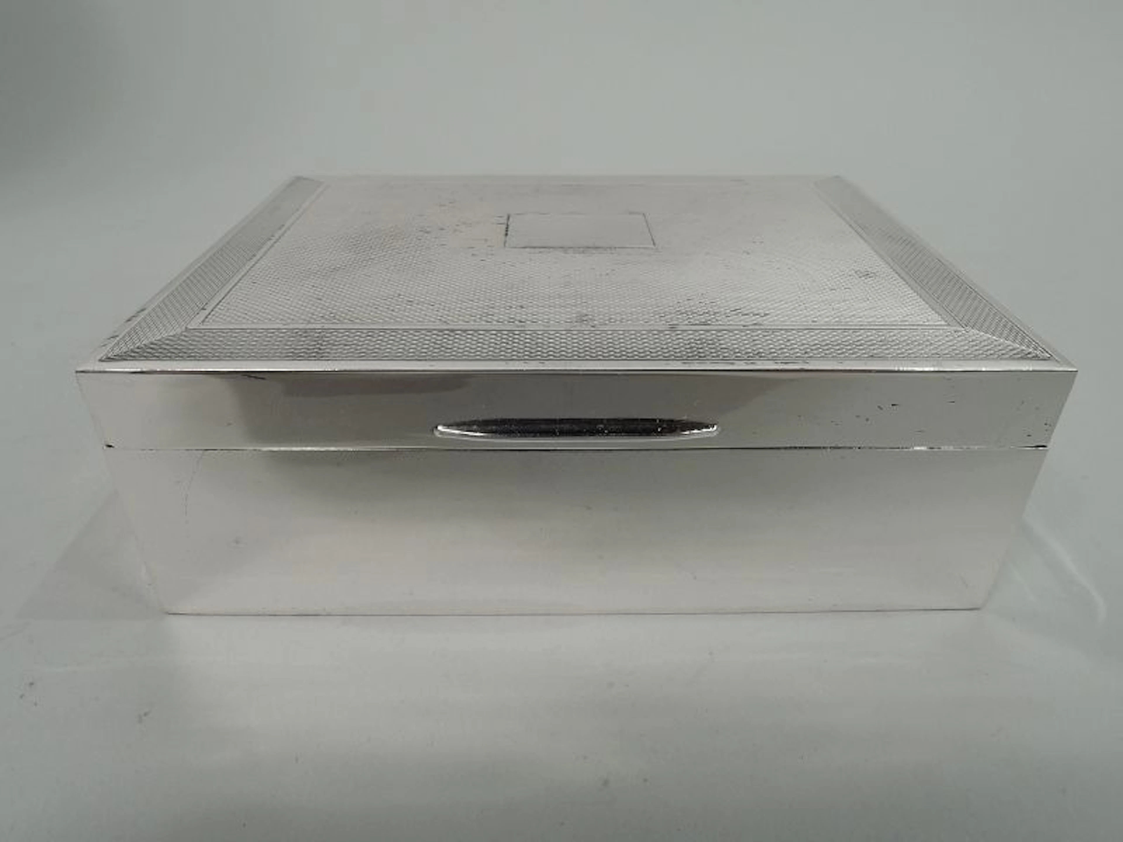 English Art Deco Sterling Silver Box 1969