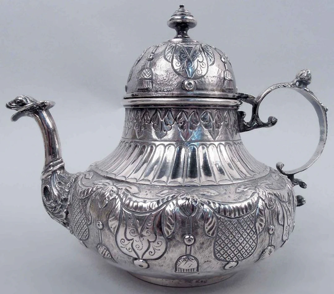 Antique European Silver Teapot in Dutch Rococo Style