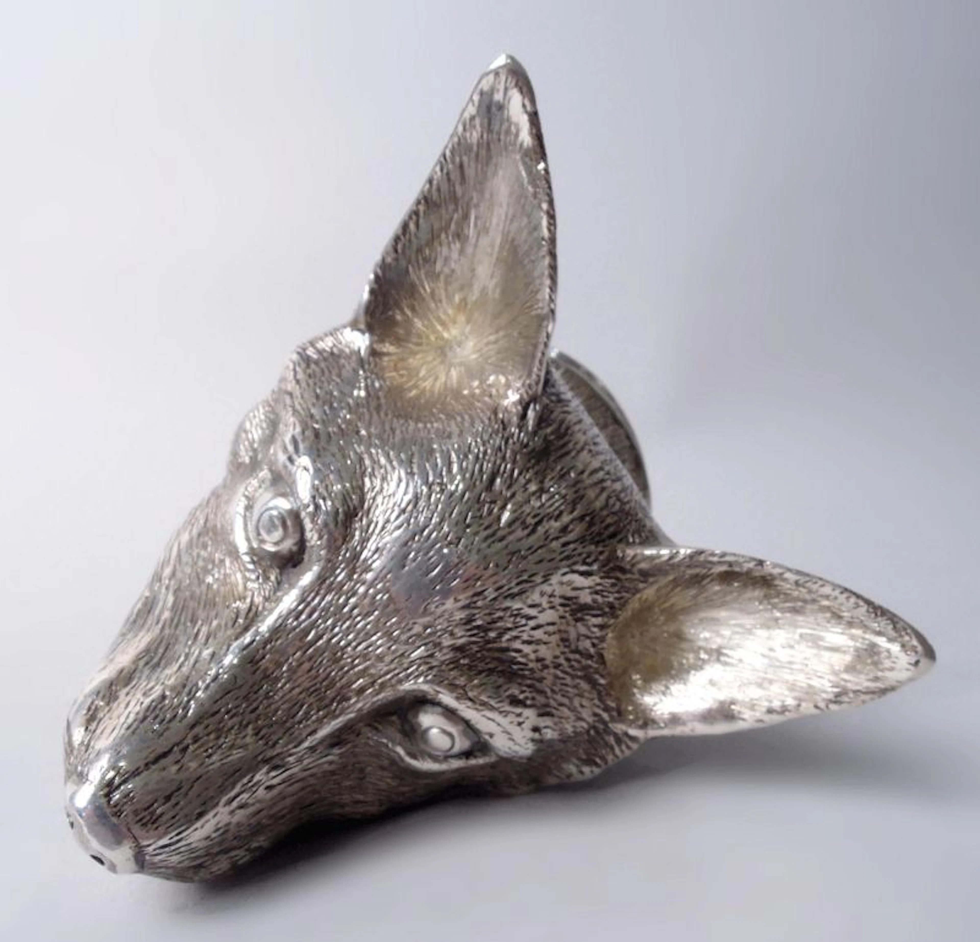 Antique English Georgian Regency Fox Head Stirrup Cup 1832