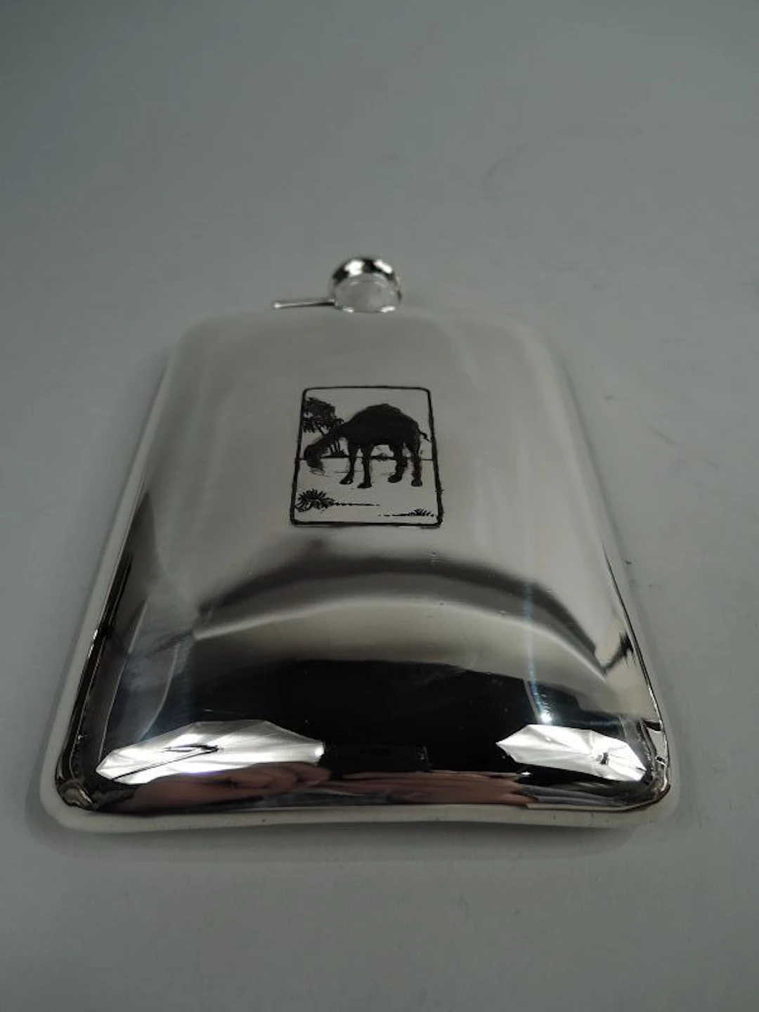 Blackinton Art Deco Sterling Silver & Enamel Novelty Camel Flask