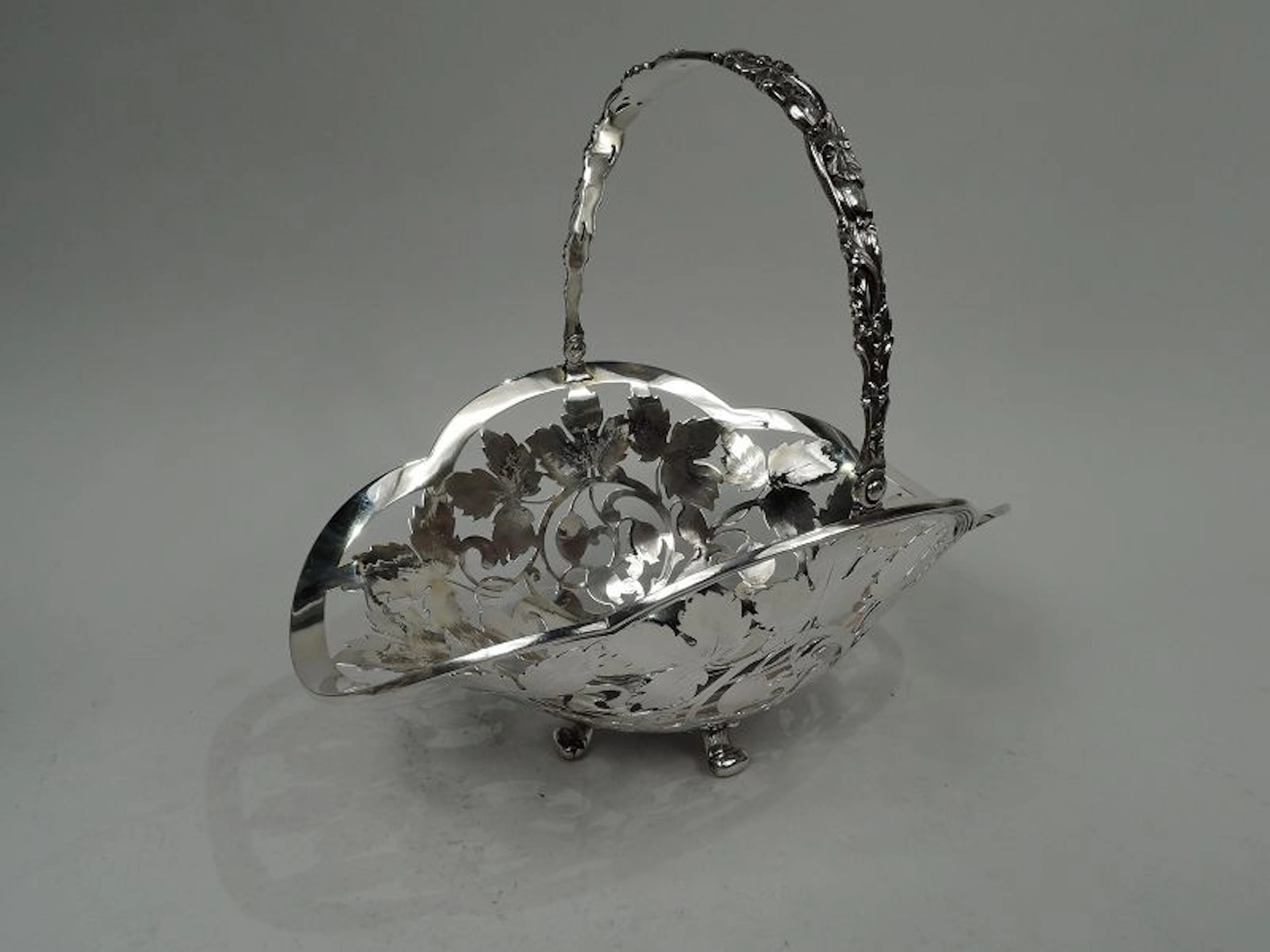Pretty Tiffany Art Nouveau Sterling Silver Basket