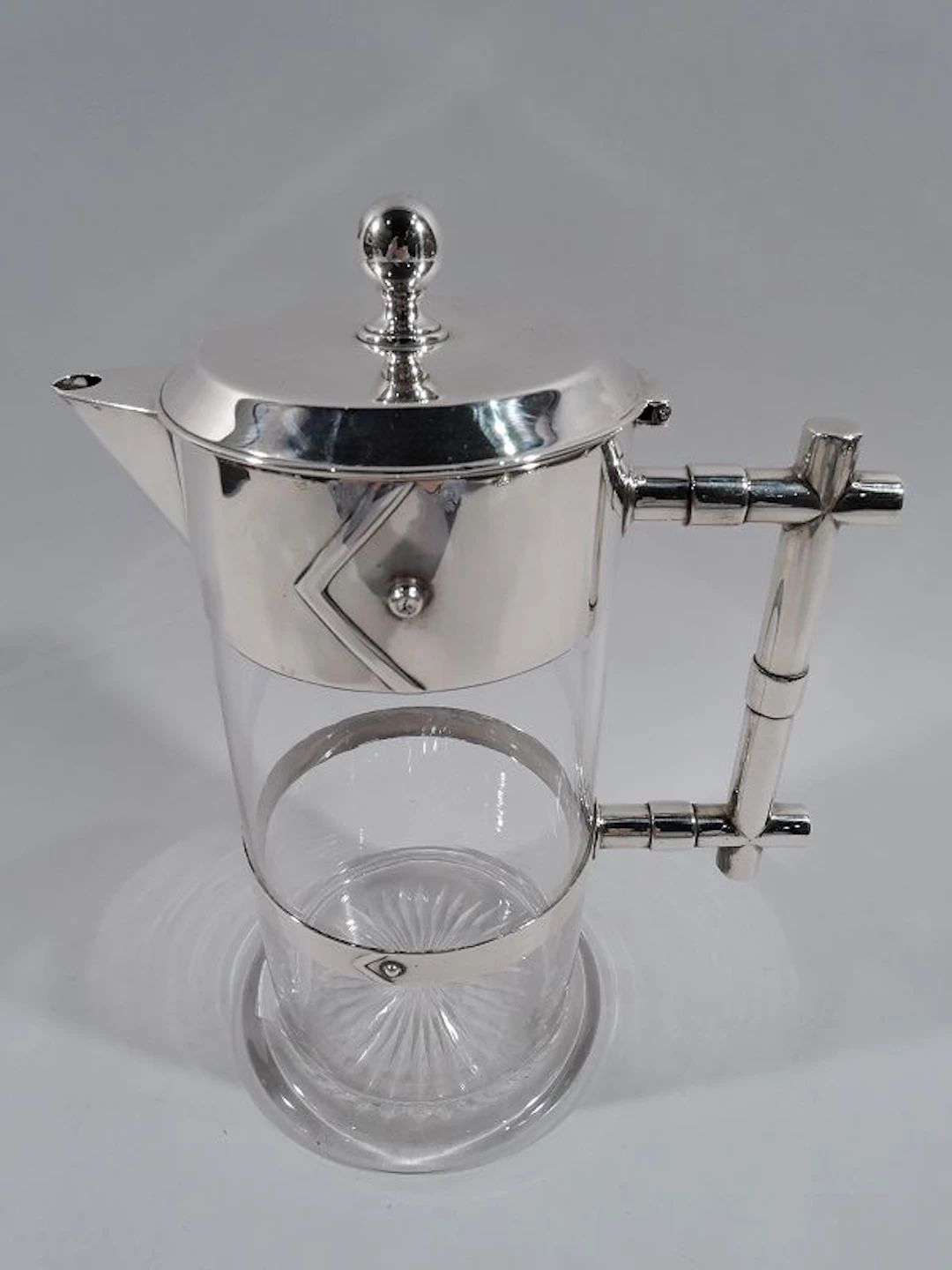 English Victorian Modern Sterling Silver Decanter 1884