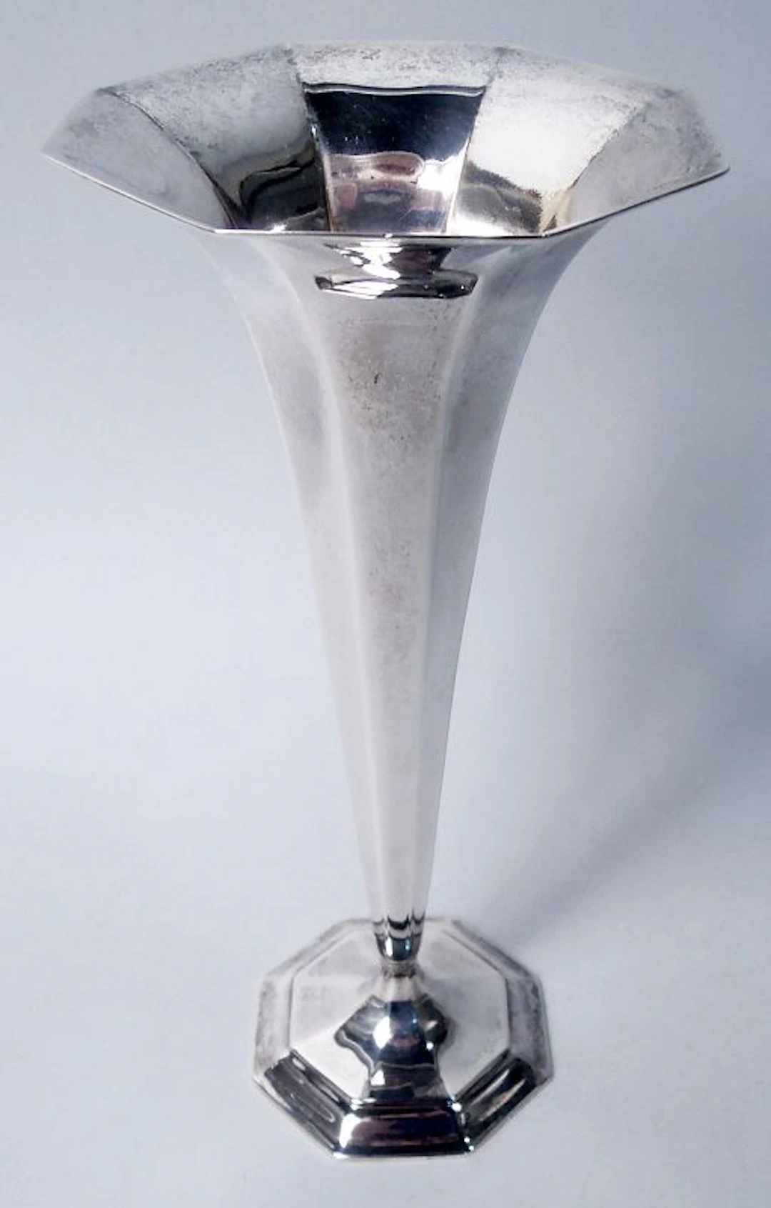 Antique Tiffany American Art Deco Sterling Silver 9-Inch Vase