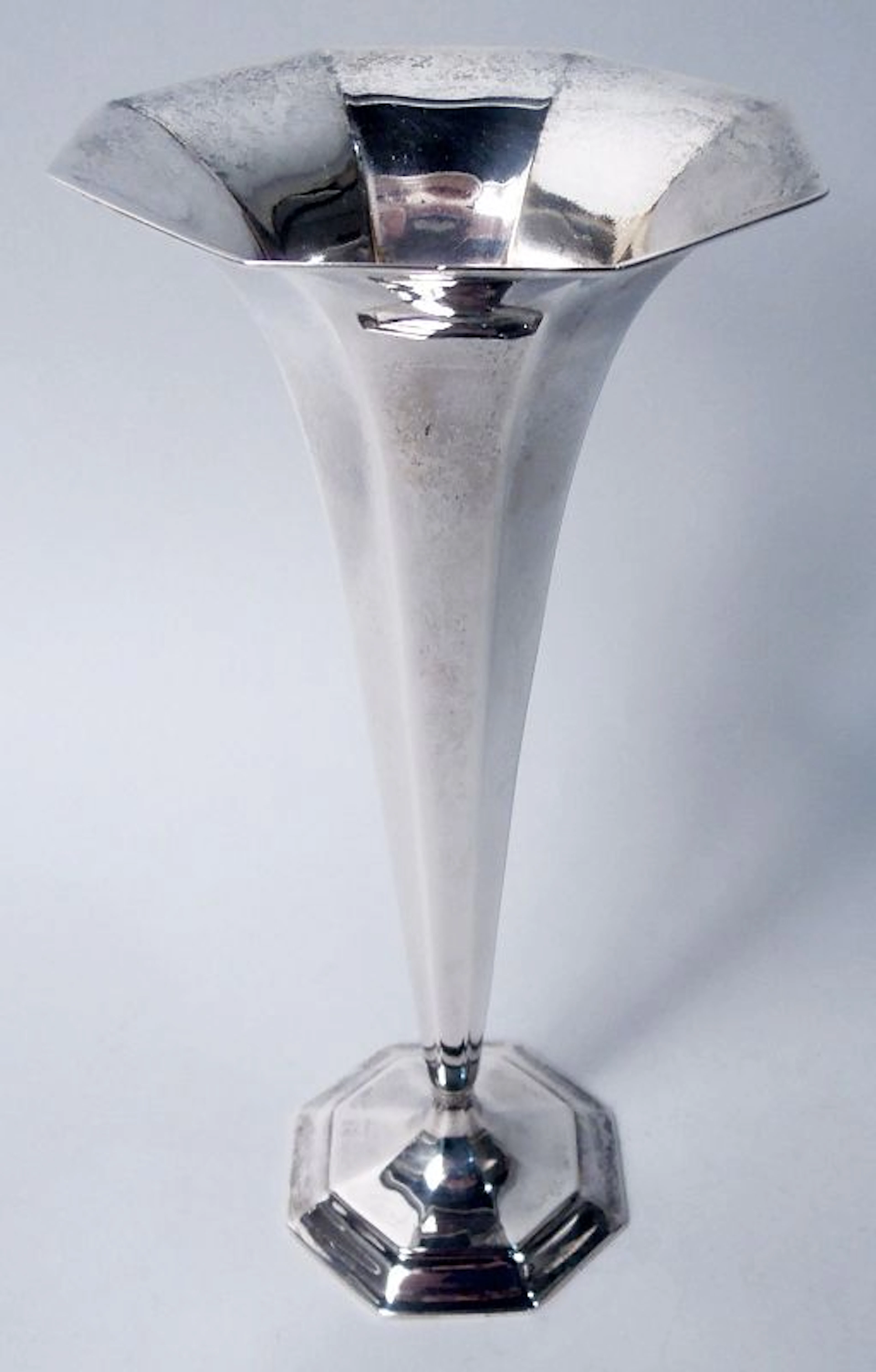 Antique Tiffany American Art Deco Sterling Silver 9-Inch Vase