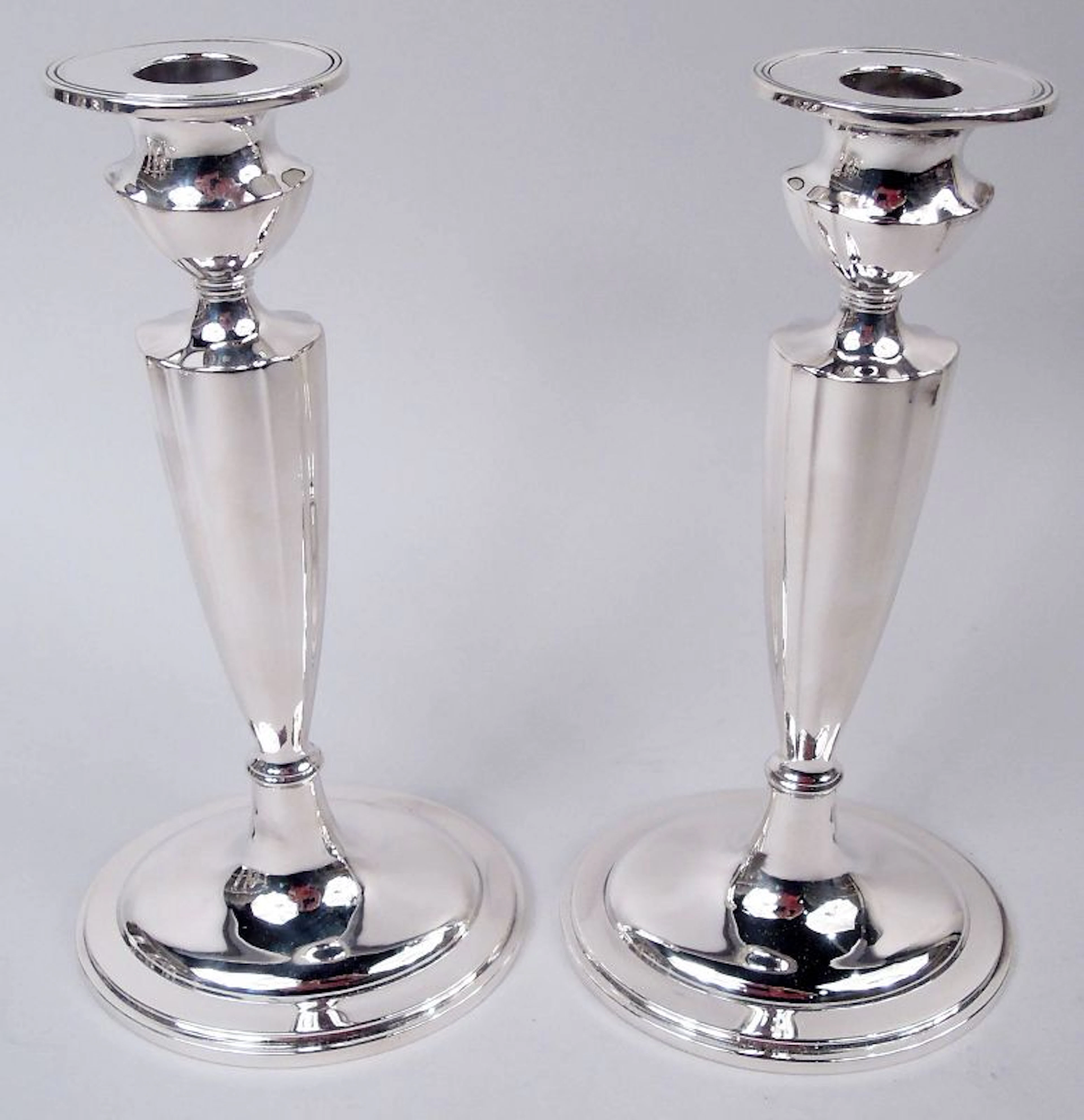 Pair of Gorham Neoclassical Sterling Silver Candlesticks 1929