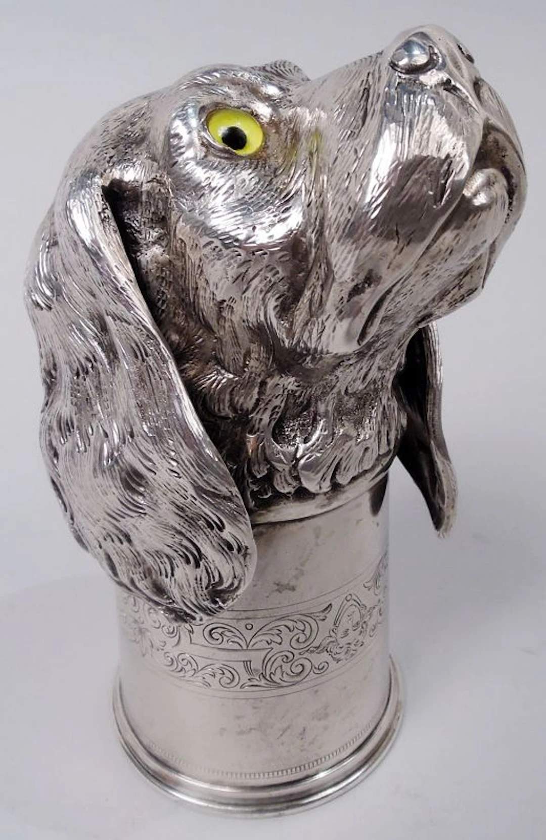 Antique German Silver Hound Dog Stirrup Cup